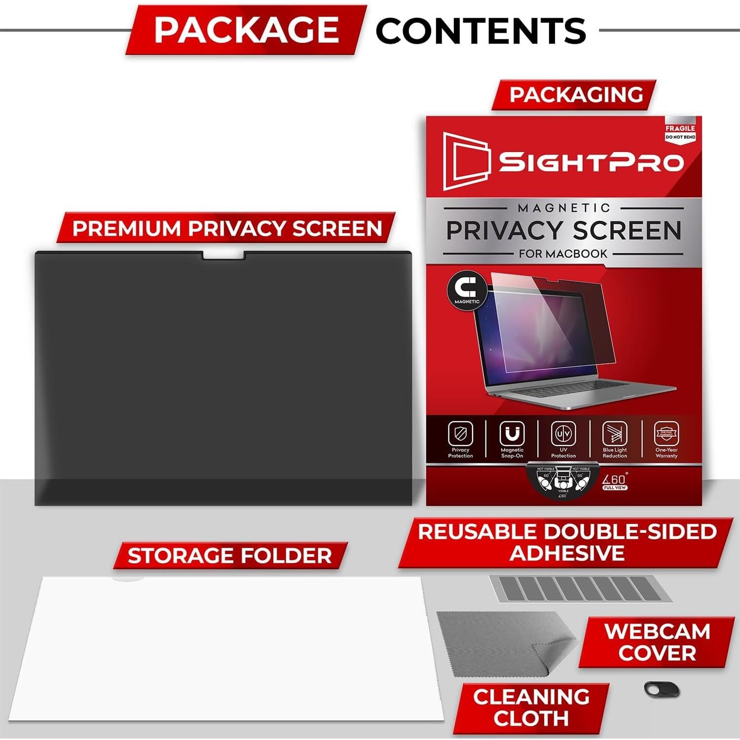 Filtro de Pantalla de Privacidad Magnético SightPro 13" MacBook Pro 2016-2022