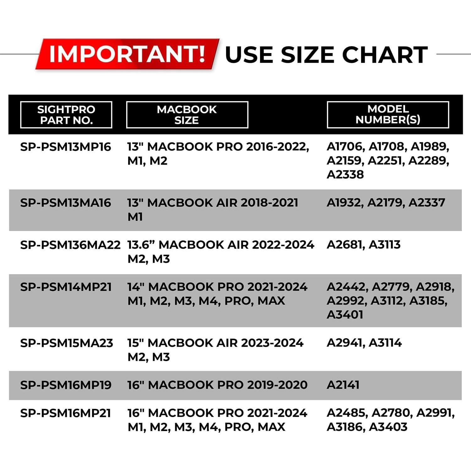 Filtro de Pantalla de Privacidad Magnético SightPro 13" MacBook Pro 2016-2022