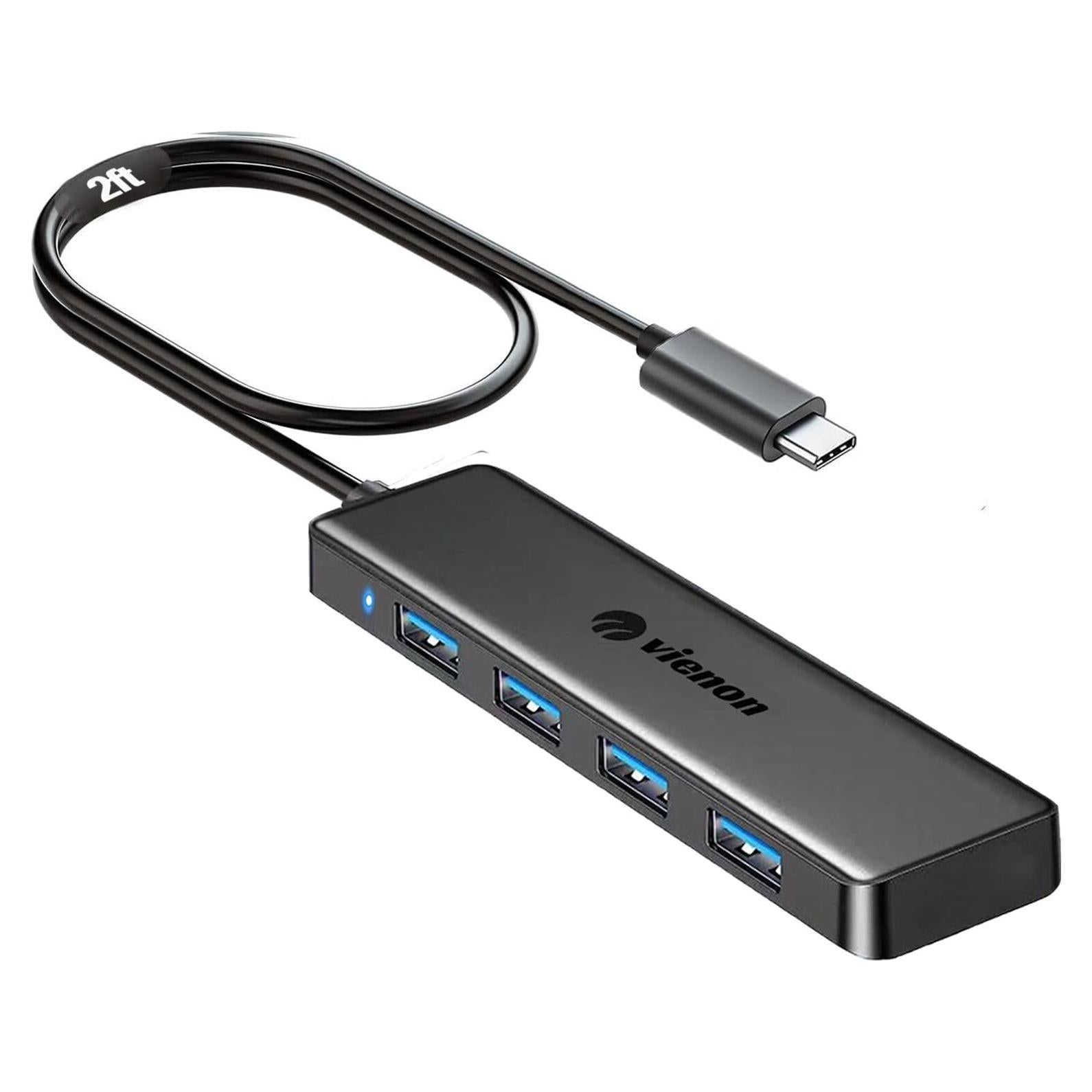 Hub USB C VIENON 4 Puertos USB 3.0 Divisor para Laptop