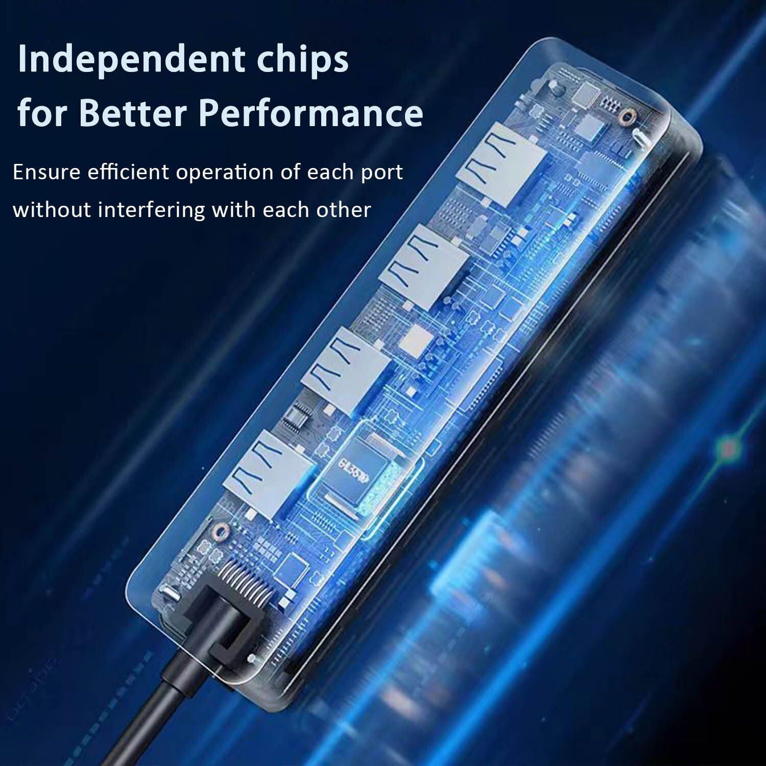 Hub USB 3.0 VIENON de 4 Puertos para Laptop y Consolas