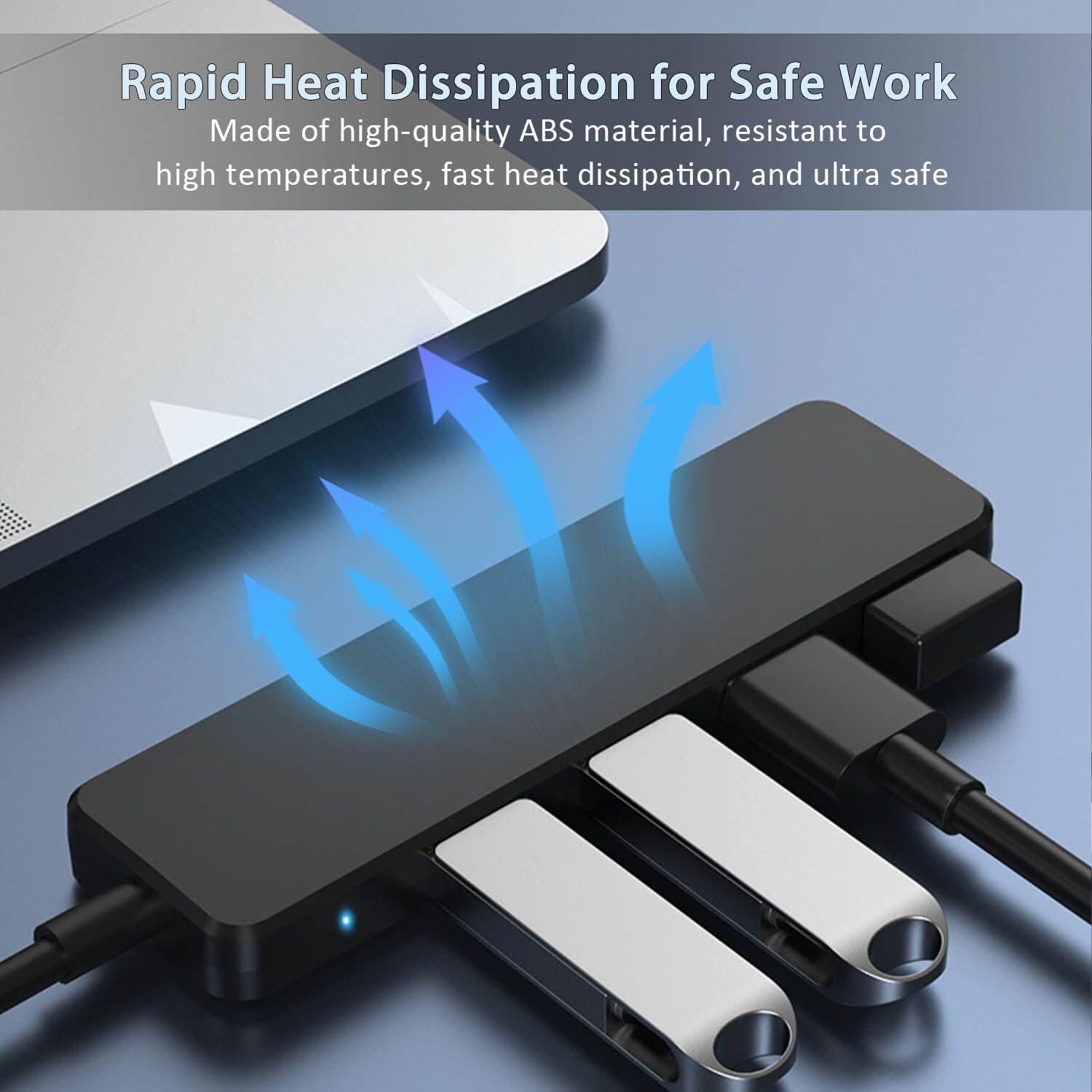 Hub USB 3.0 VIENON de 4 Puertos para Laptop y Consolas