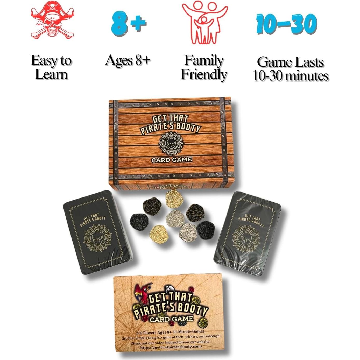 Juego de Cartas Botín del Pirata BA Games para 2-6 Jugadores