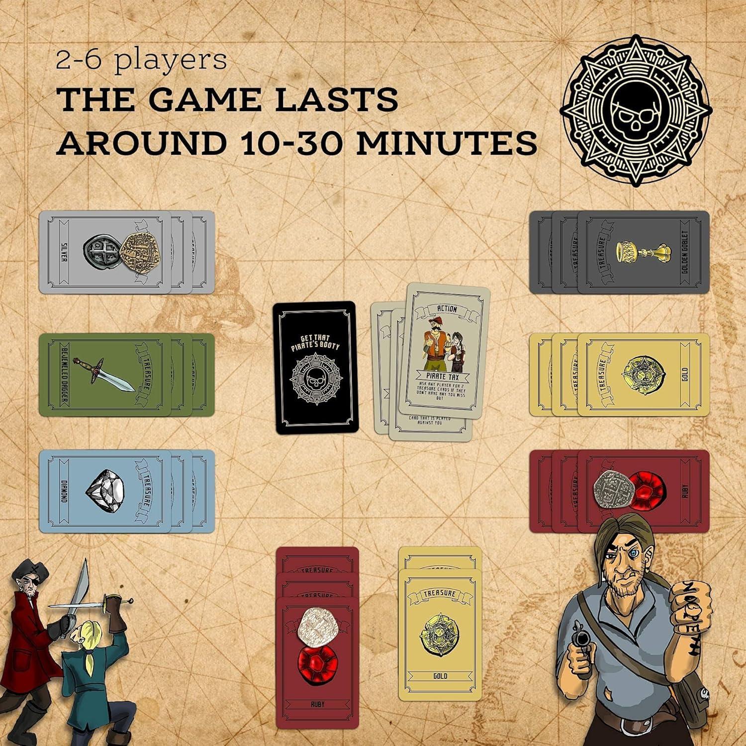 Juego de Cartas Botín del Pirata BA Games para 2-6 Jugadores