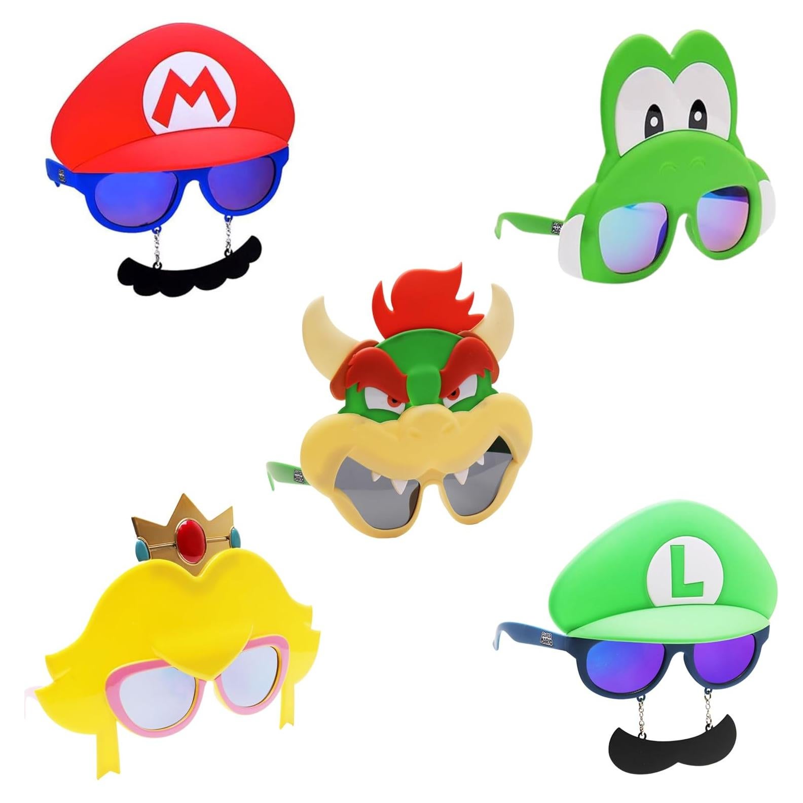 Gafas de sol Sun-Staches Super Mario 5 Pack - Disfraz grupal