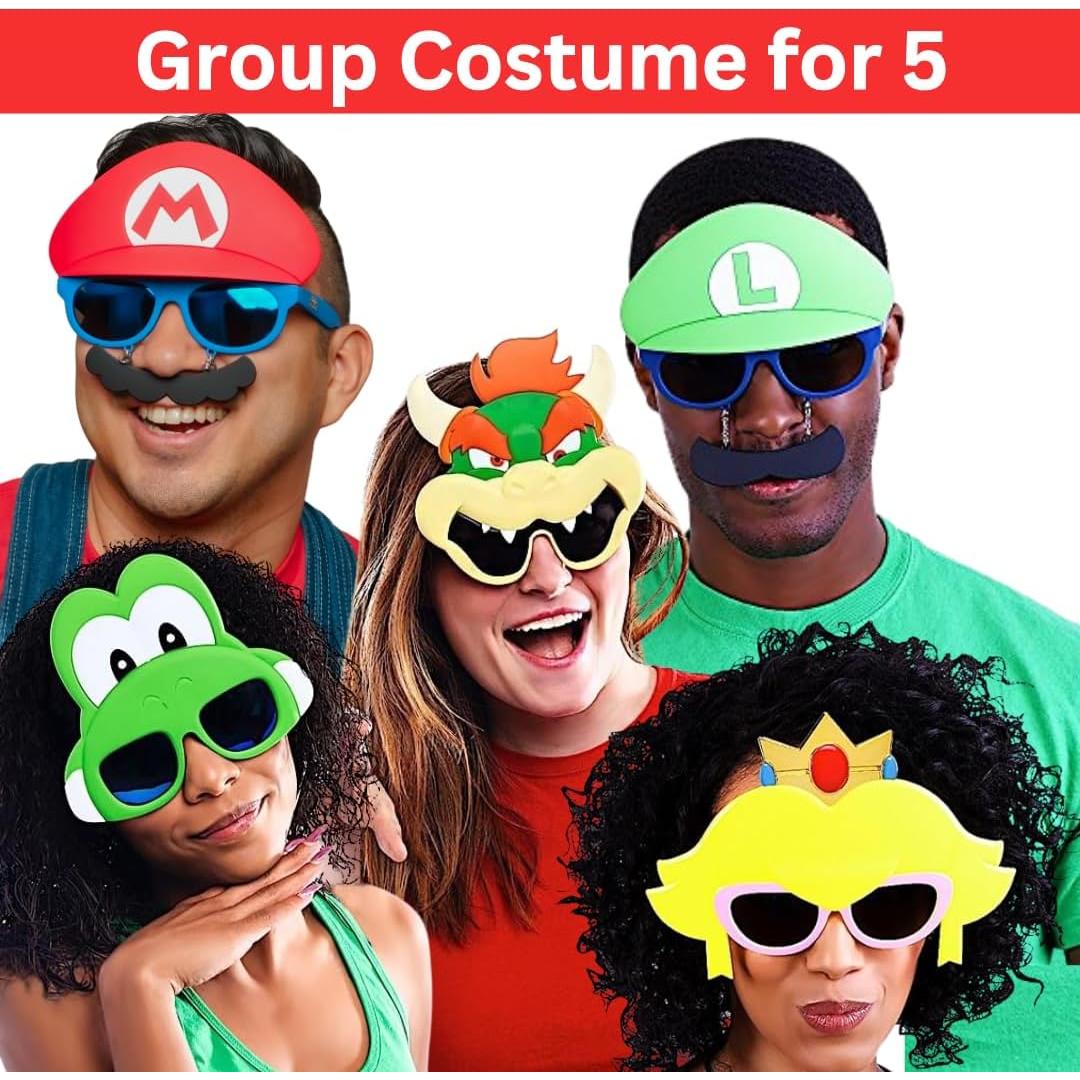 Gafas de sol Sun-Staches Super Mario 5 Pack - Disfraz grupal