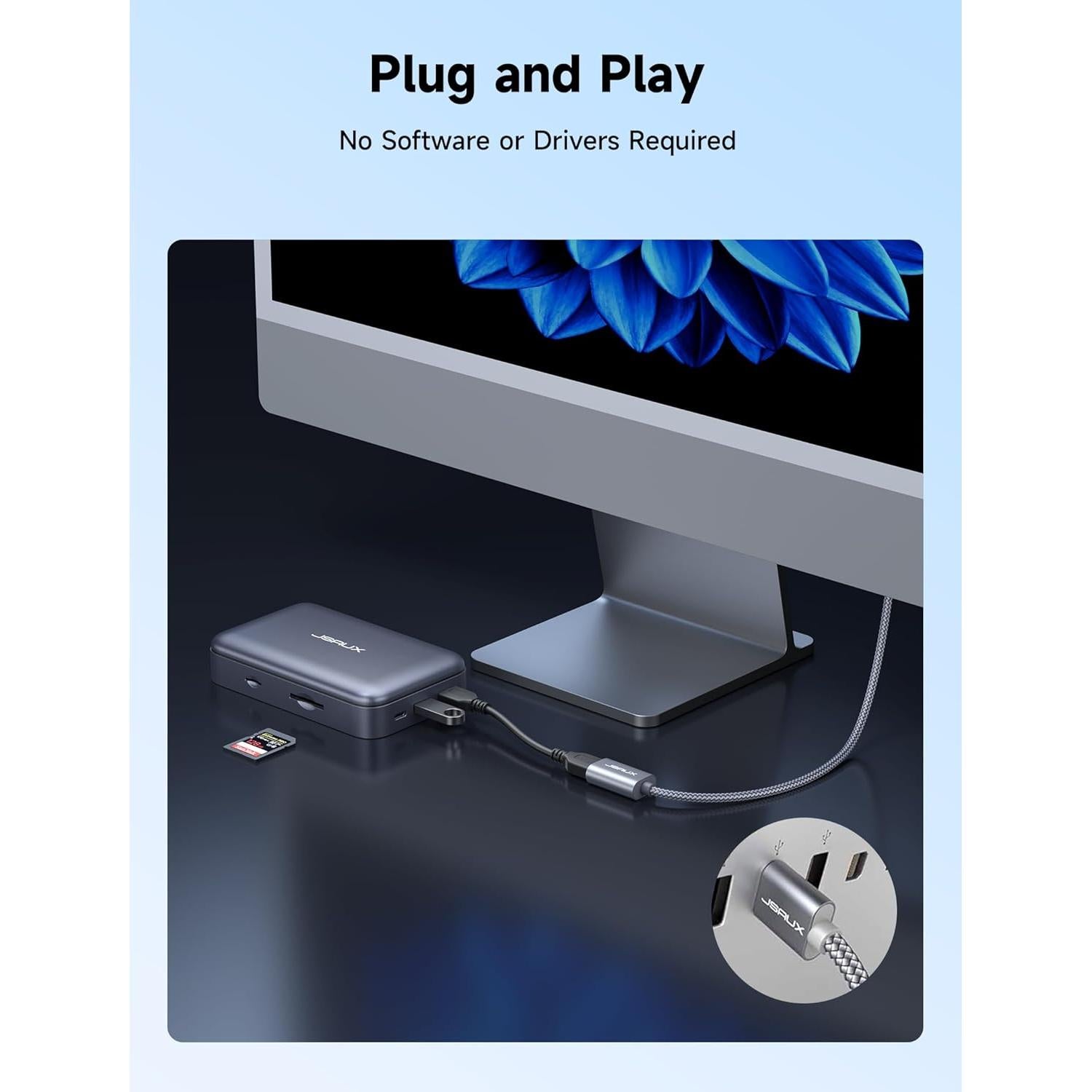 Cable de Extensión USB 3.0 JSAUX 0.5M Gris - Transferencia Rápida