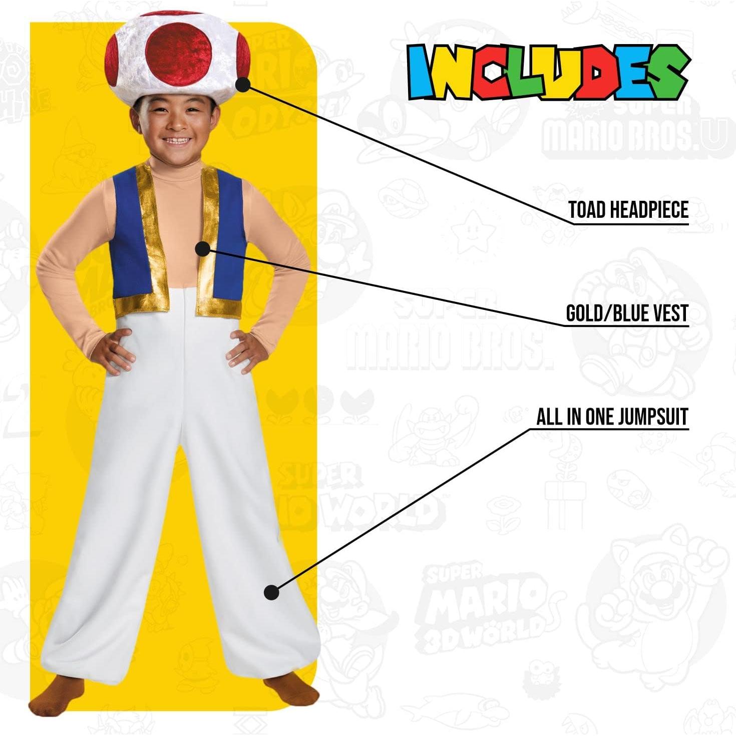 Disfraz Deluxe Toad Super Mario Bros. 10-12 años