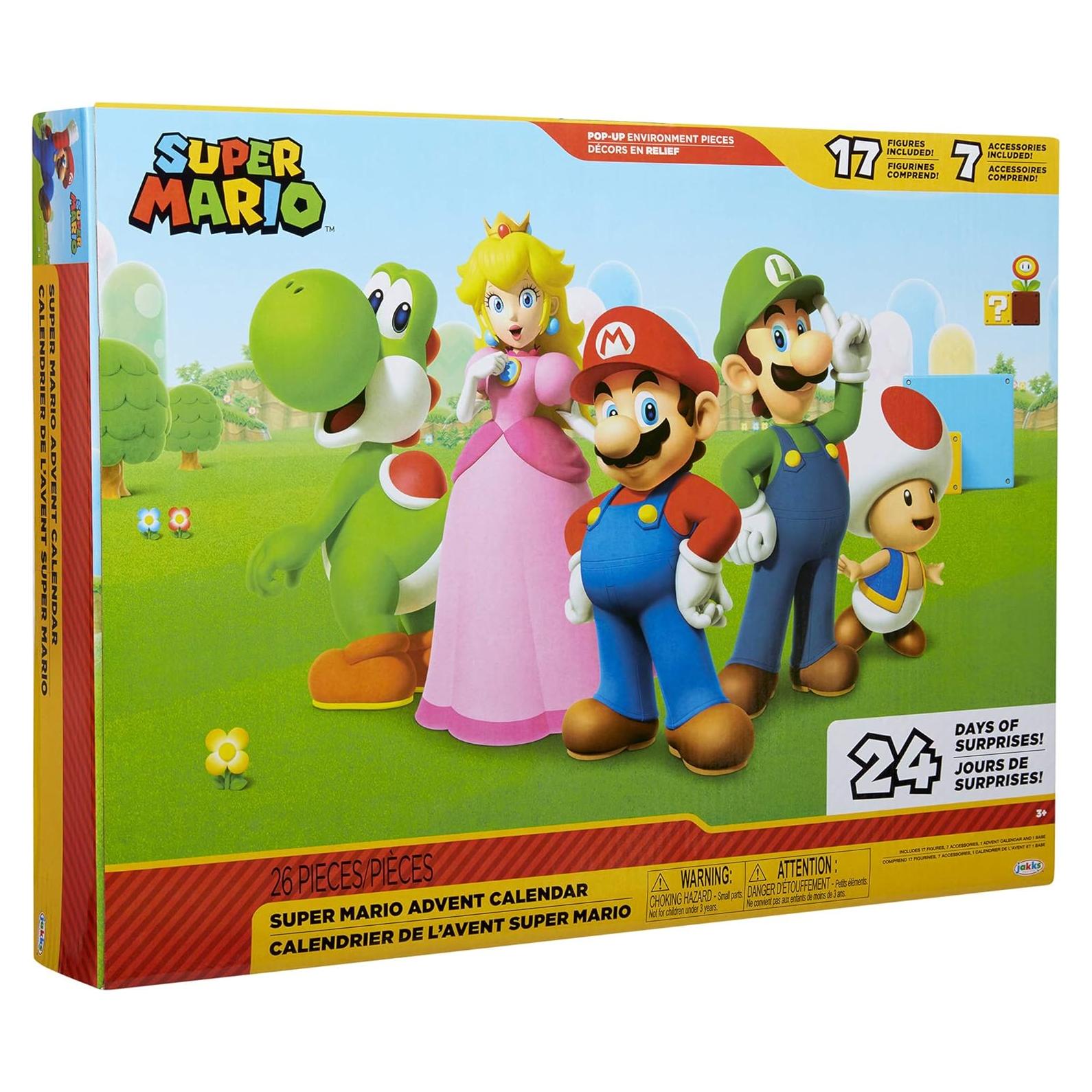 Calendario de Adviento Super Mario Nintendo con 24 Figuras y Accesorios