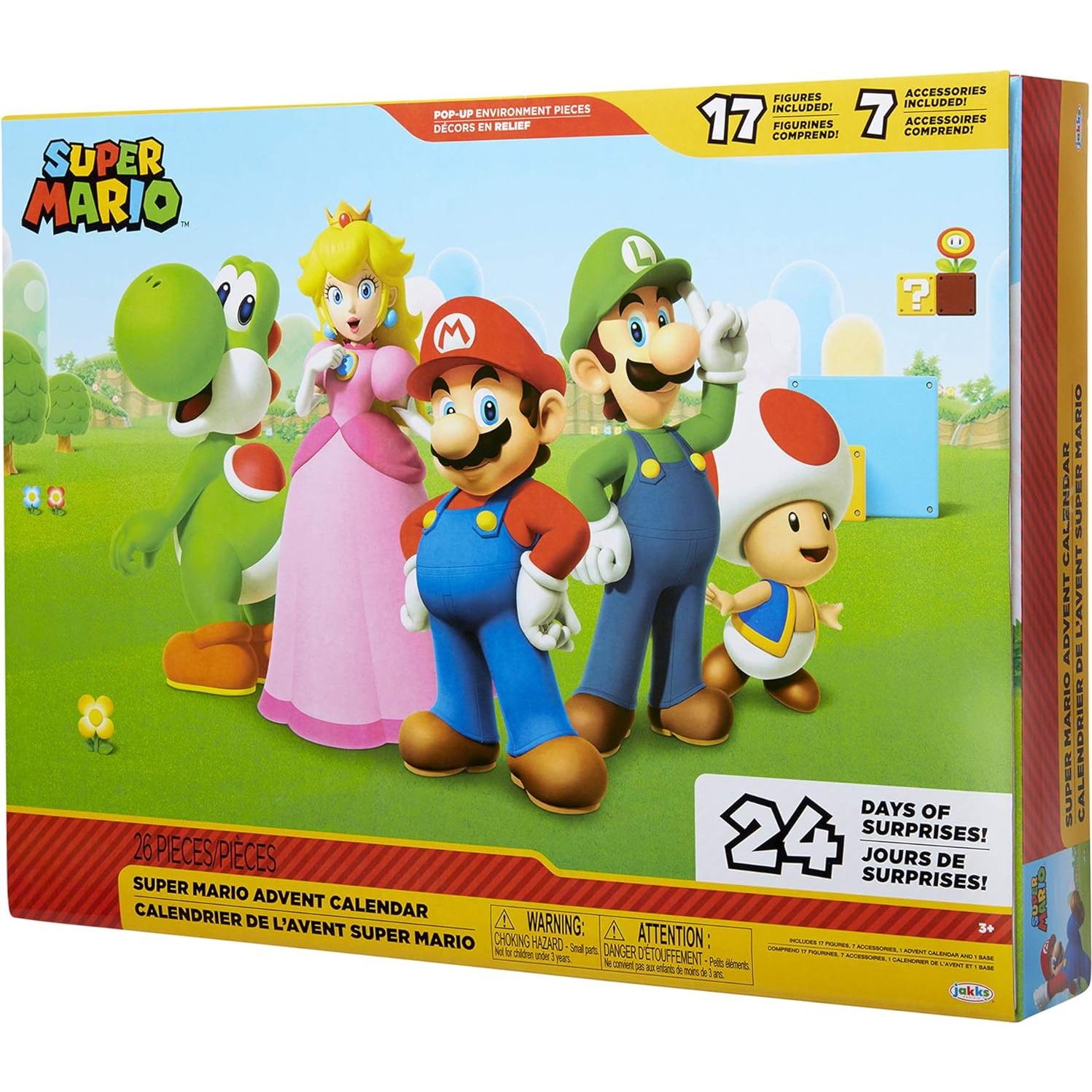 Calendario de Adviento Super Mario Nintendo con 24 Figuras y Accesorios