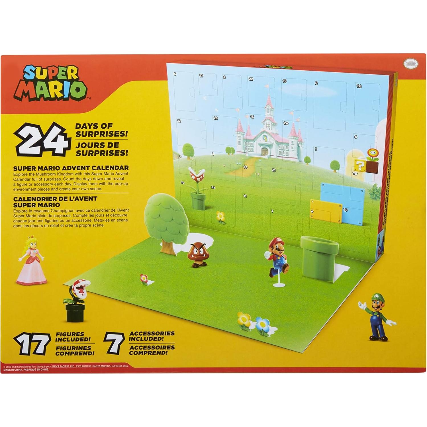 Calendario de Adviento Super Mario Nintendo con 24 Figuras y Accesorios