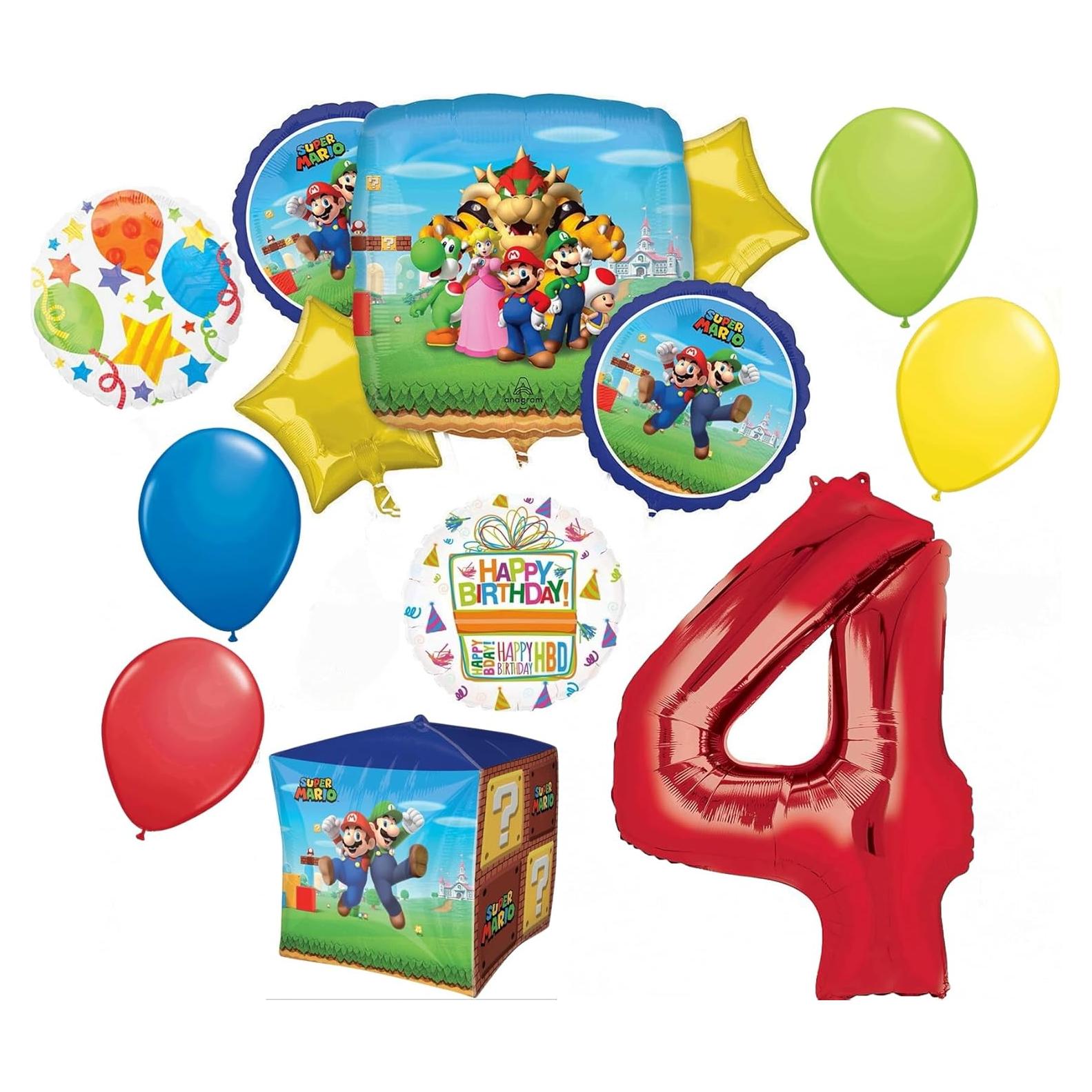 Ramo de Globos de Cumpleaños Mario Bros Anagram 4to