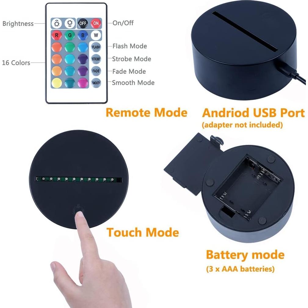 Lámpara de Mesa LED 3D Junnire Super Mario Multicolor