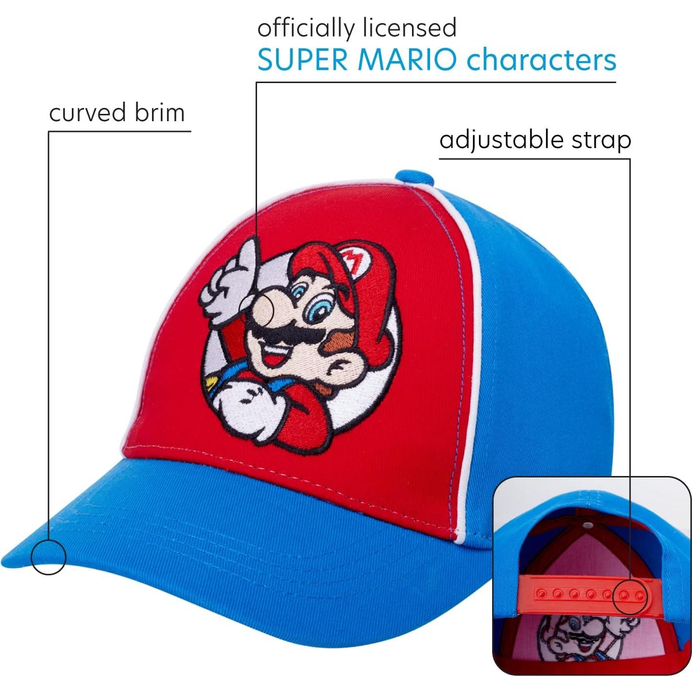 Gorra de béisbol Nintendo Super Mario para niños 4-7 años