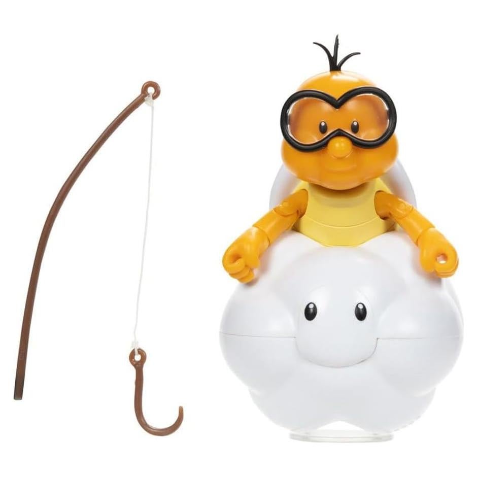 Figura Articulada Nintendo Super Mario Lakitu 10 cm con Caña