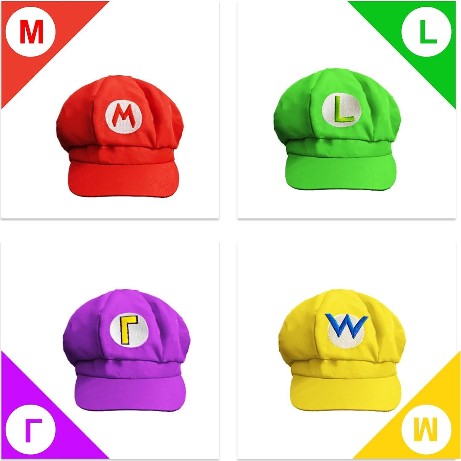 Conjunto Disfraz Super Bros Halloween Adulto - 4 Accesorios