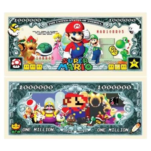Billetes de Millón de Dólares Super Mario Bros - Paquete de 25