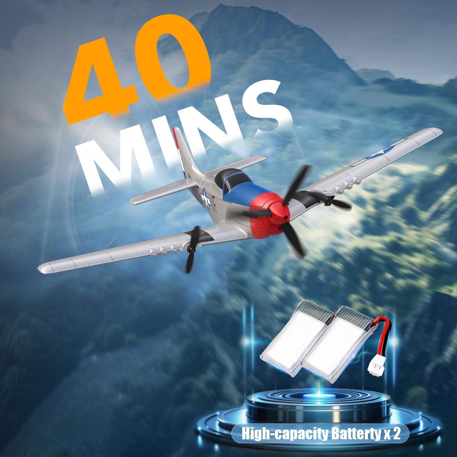 Avión RC VOLANTEXRC P-51D Mustang 3 Canales 6 Ejes