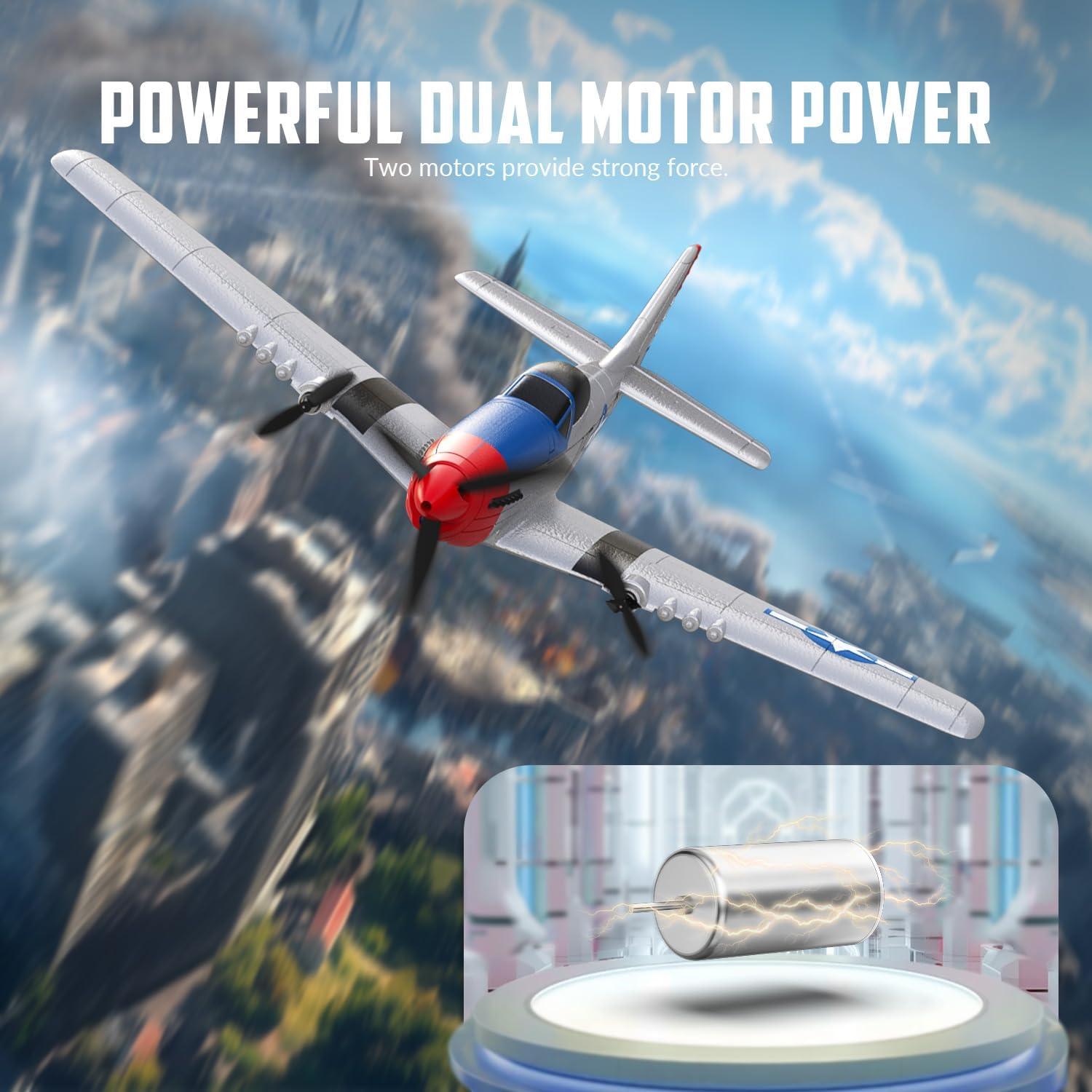 Avión RC VOLANTEXRC P-51D Mustang 3 Canales 6 Ejes