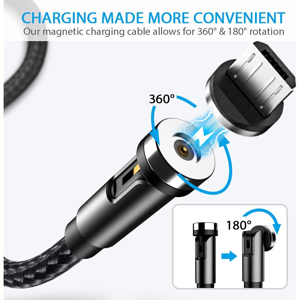 Cable de Carga Magnético Terasako 5-Pack 0.91-3.05 m Negro