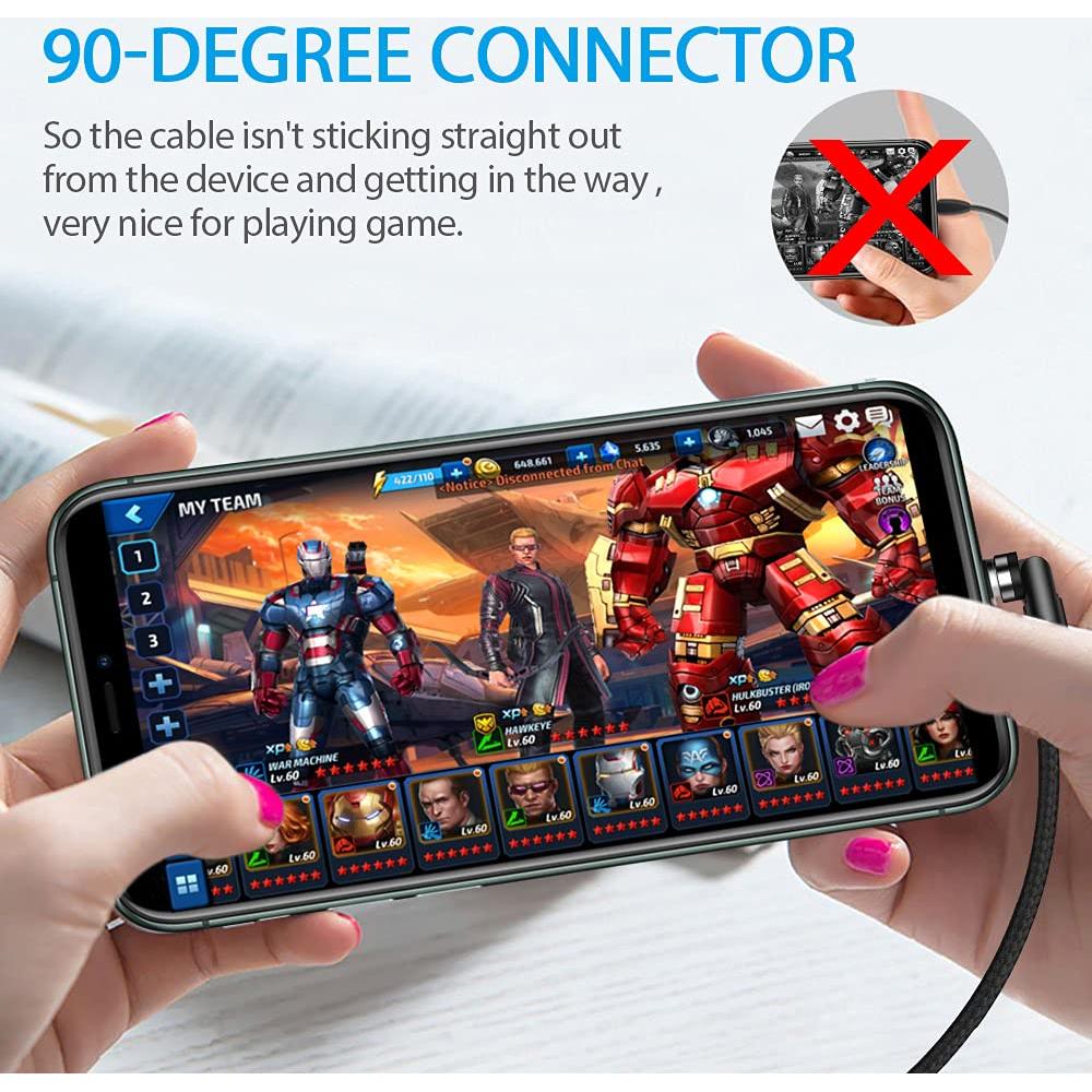 Cable de Carga Magnético Terasako 5-Pack 0.91-3.05 m Negro