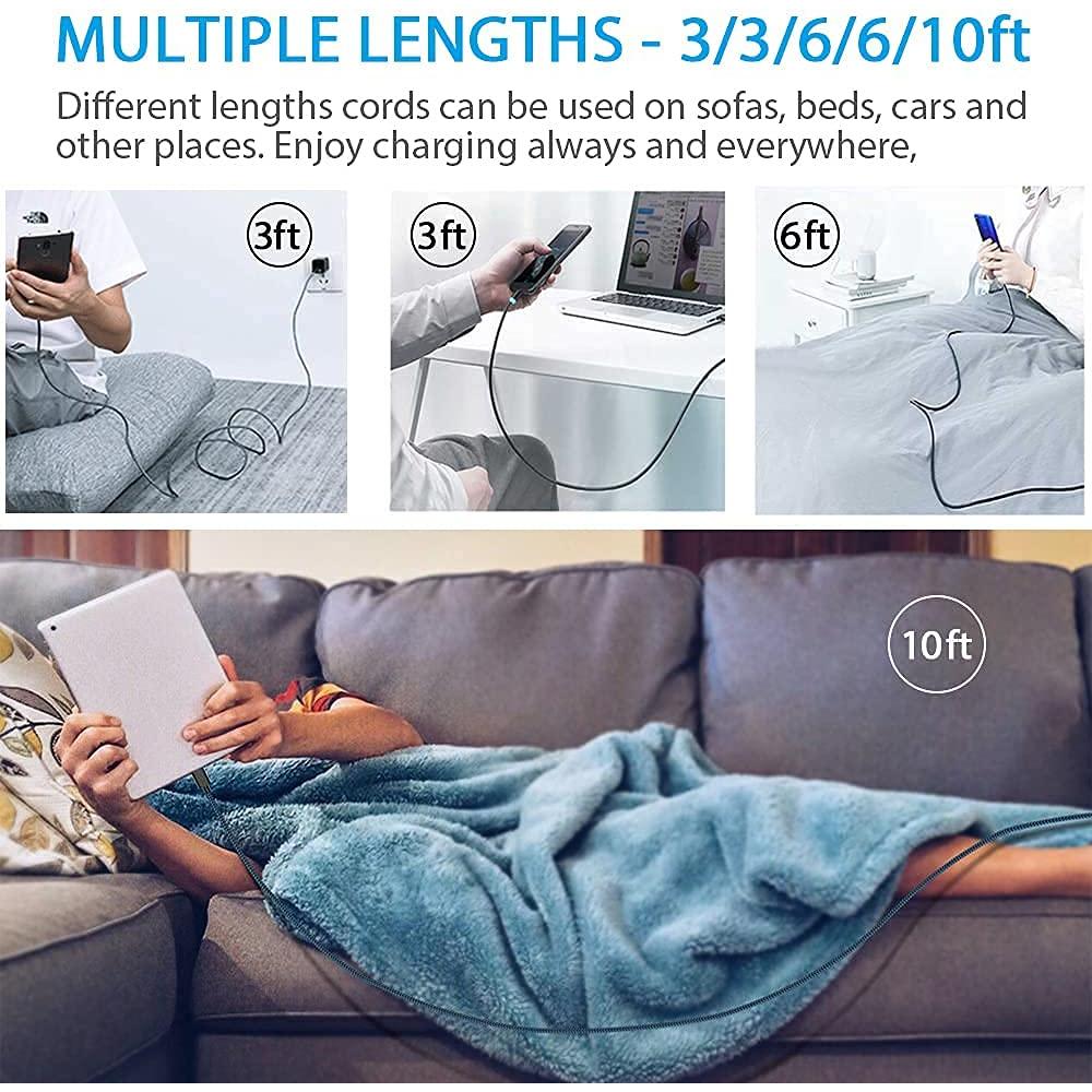 Cable de Carga Magnético Terasako 5-Pack 0.91-3.05 m Negro