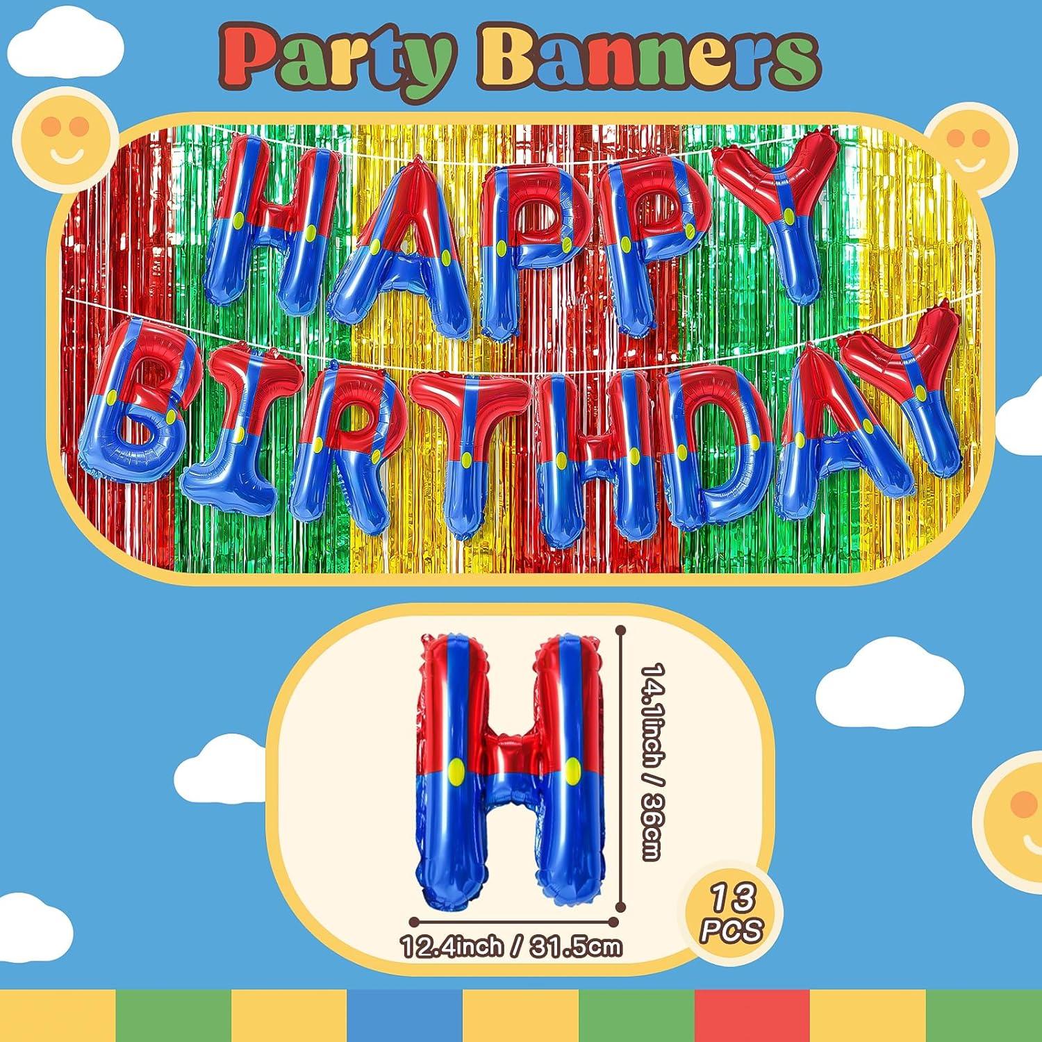 Kit de Decoración de Fiesta de Cumpleaños Super Bros GoGoGoodie 118 Piezas