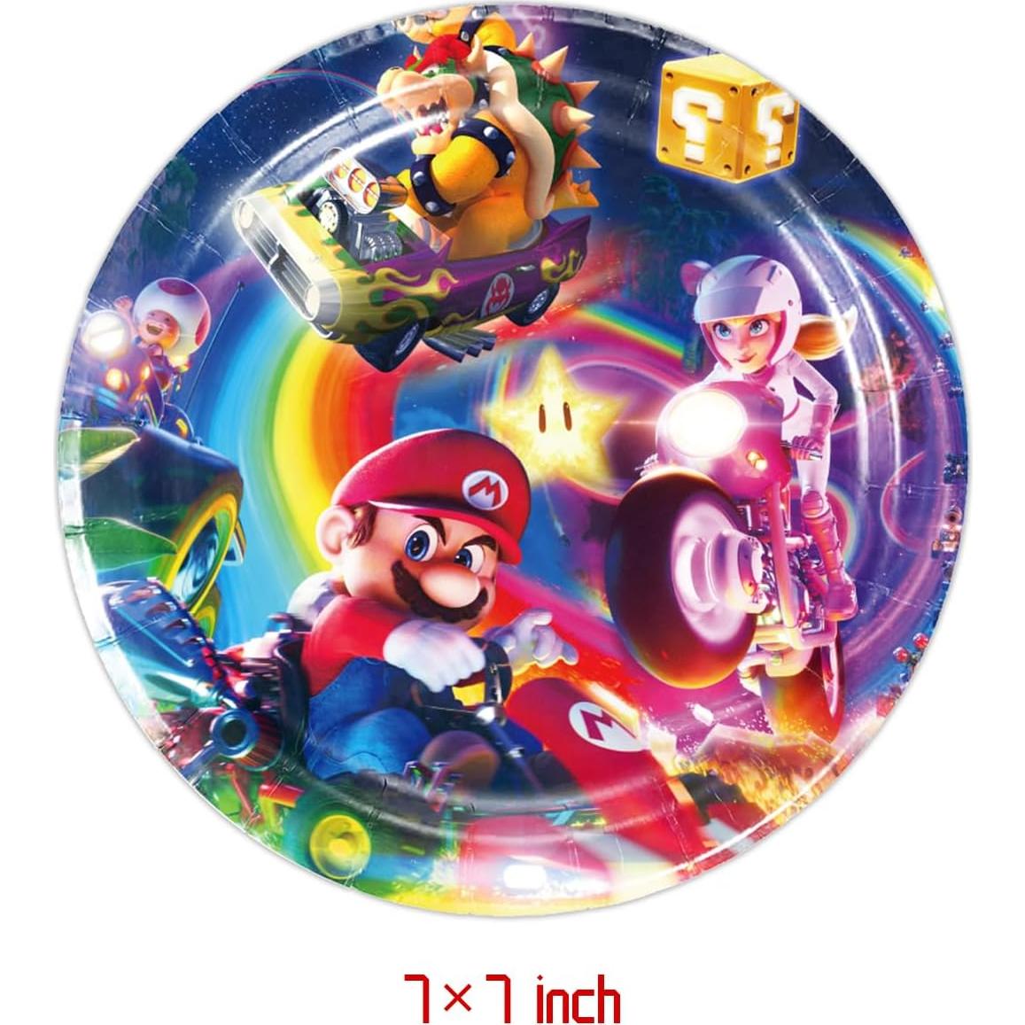 Suministros de Fiesta Mario Move 41 Pack - 20 Platos y 20 Servilletas