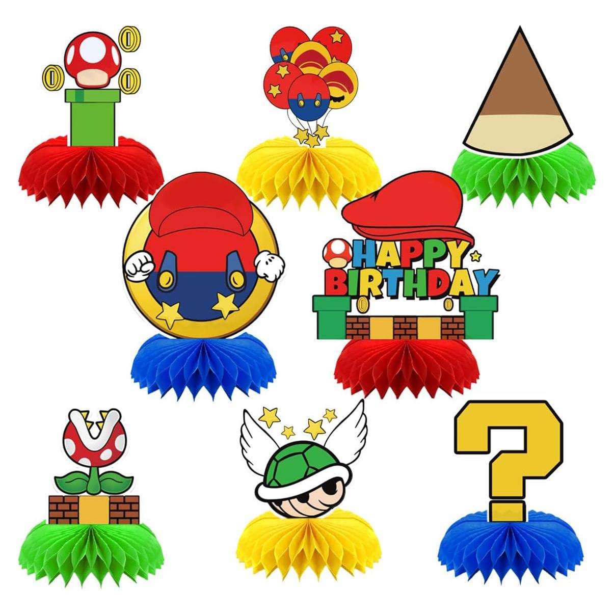 Centros de Mesa de Panal Super Hermano - 8 Piezas Decorativas