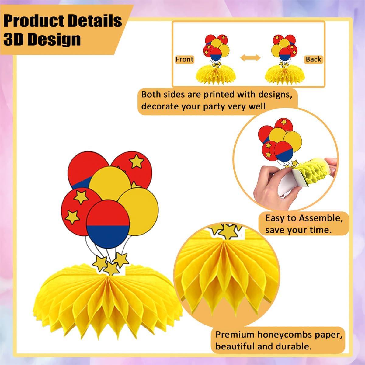 Centros de Mesa de Panal Super Hermano - 8 Piezas Decorativas