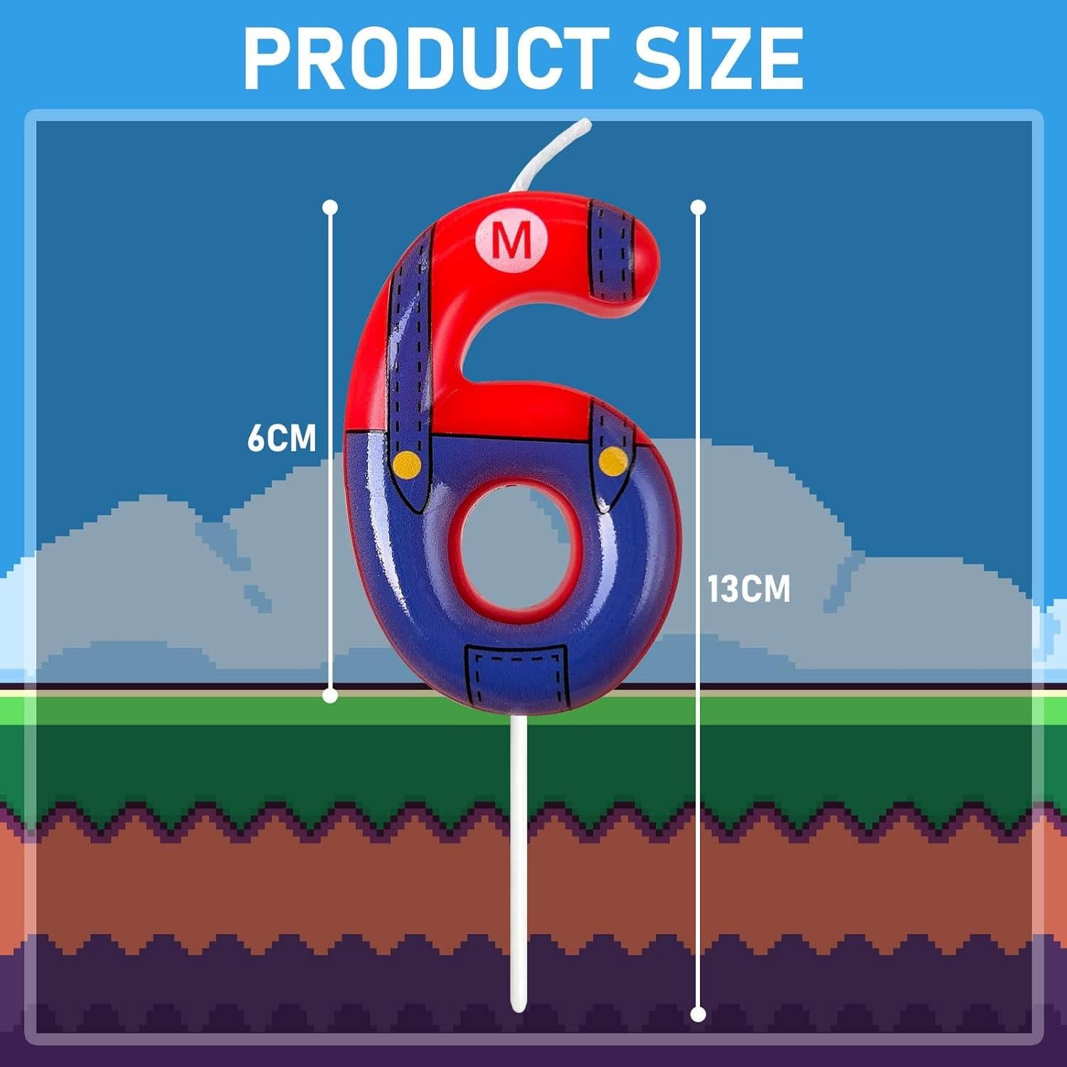 Velas de Cumpleaños Rojas y Azules WQINX - 6 Unidades