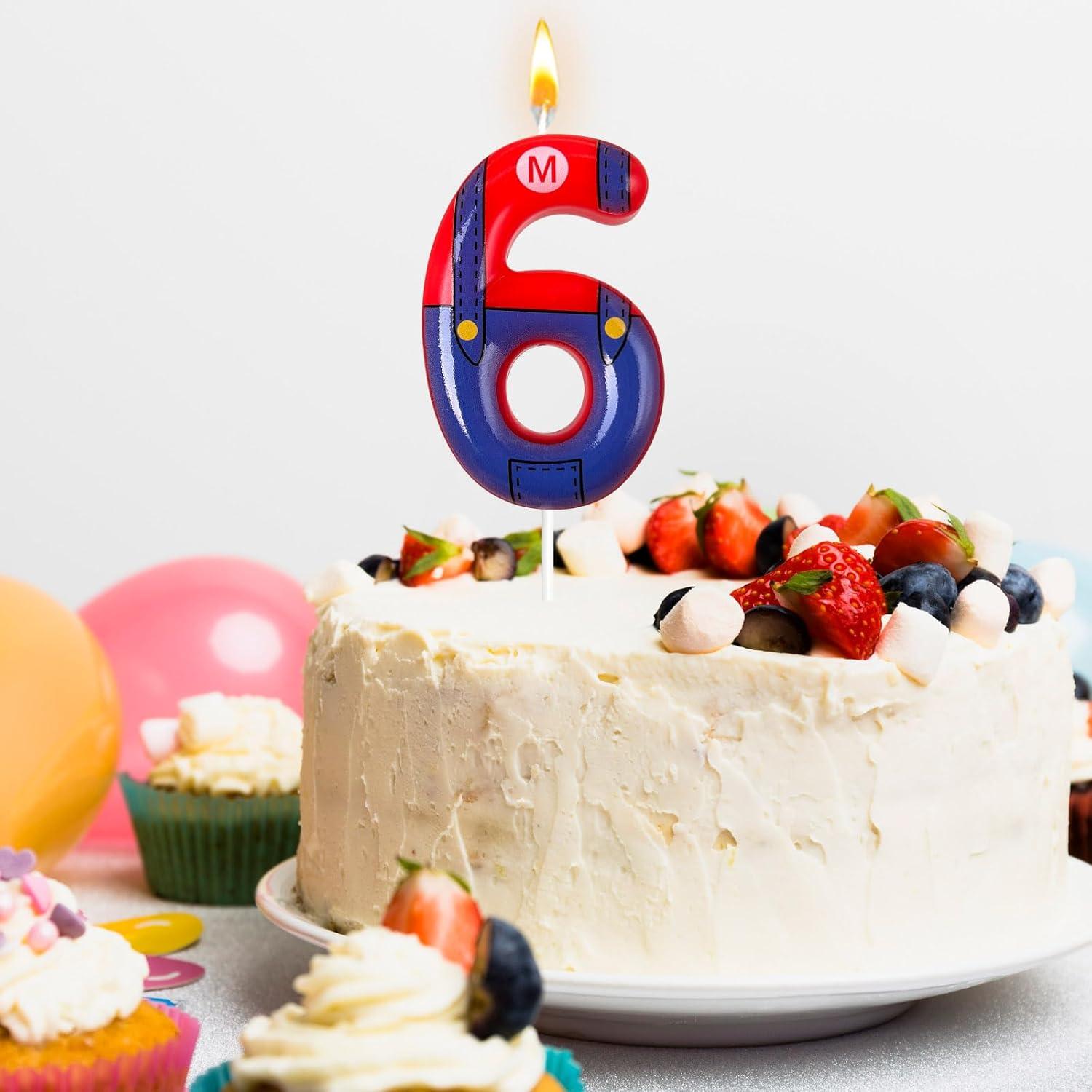 Velas de Cumpleaños Rojas y Azules WQINX - 6 Unidades