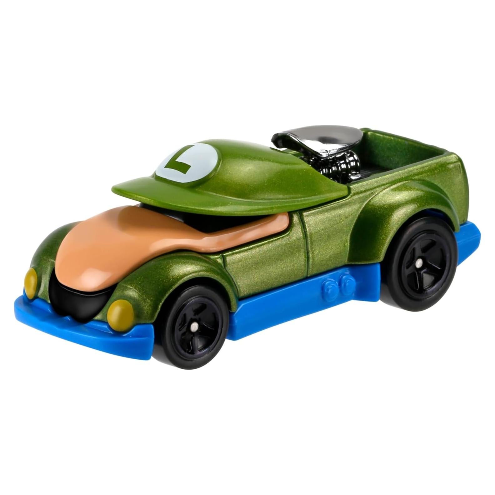Vehículo Luigi Hot Wheels Super Mario 1:64 27g