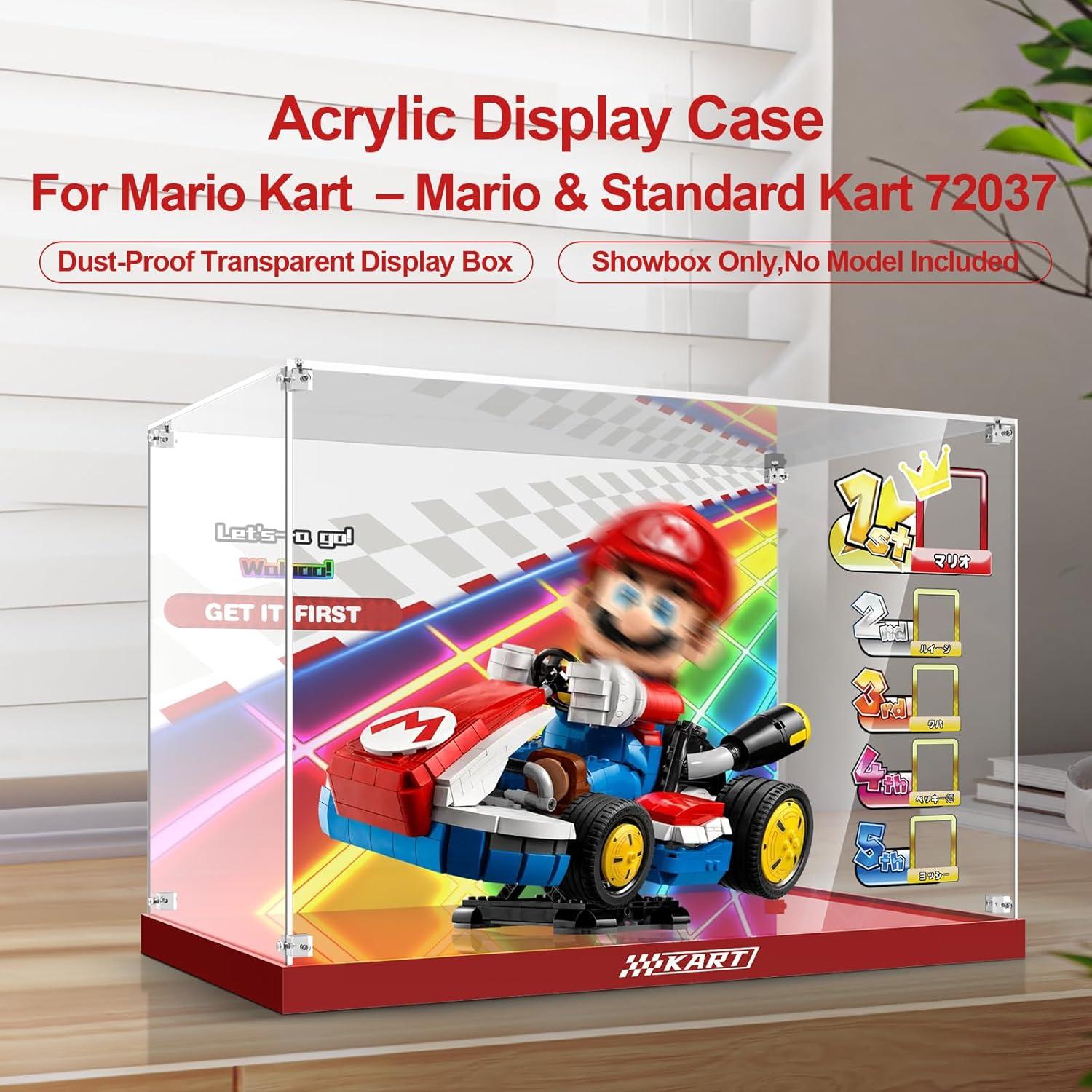 Caja de Exhibición Acrílica NAOCARD para Lego 72037 Mario Kart