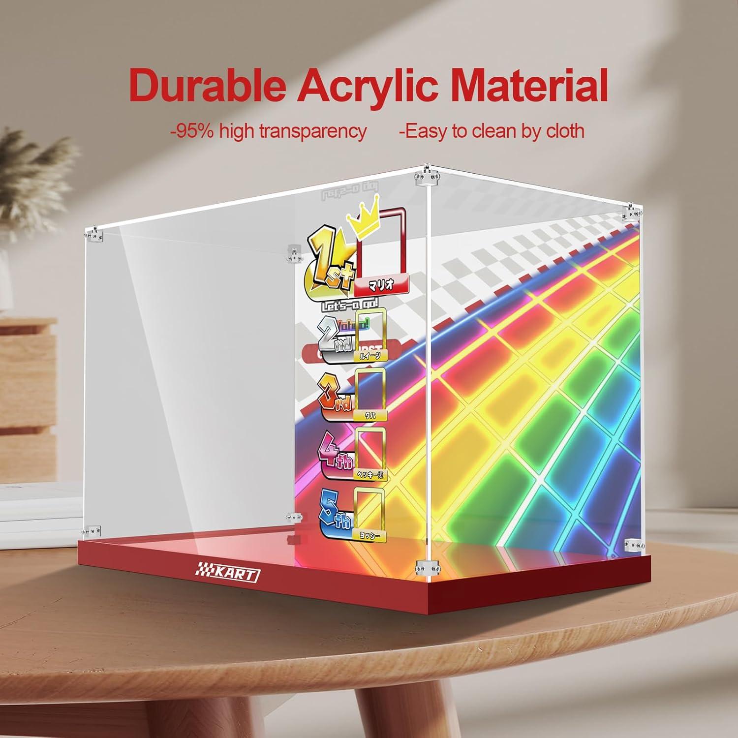 Caja de Exhibición Acrílica NAOCARD para Lego 72037 Mario Kart