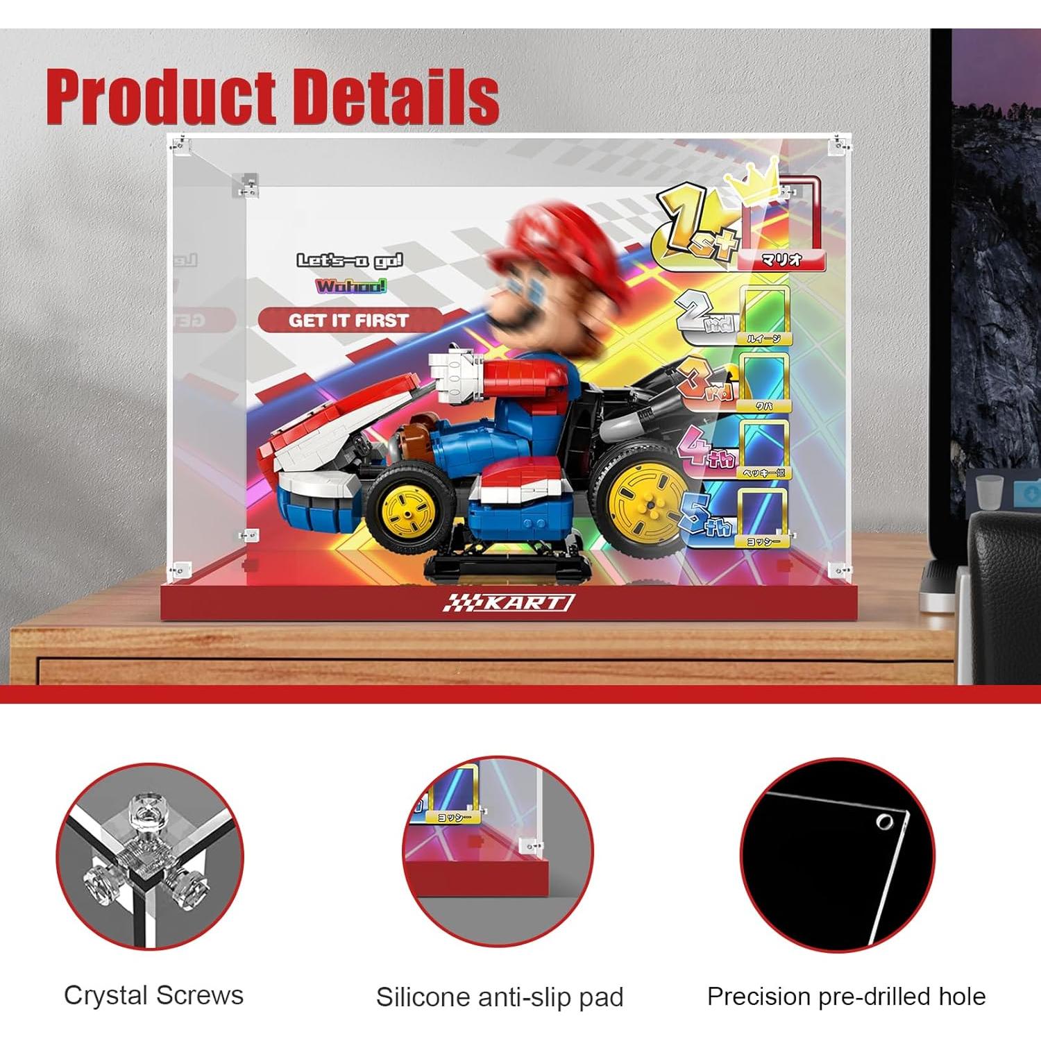 Caja de Exhibición Acrílica NAOCARD para Lego 72037 Mario Kart