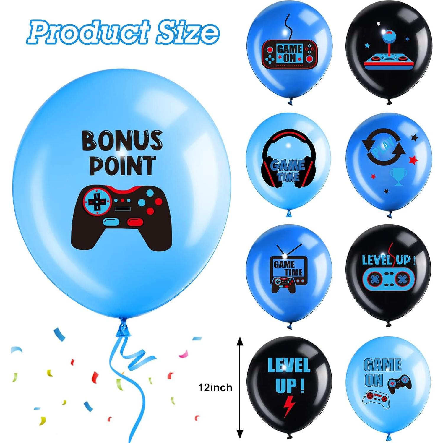 Conjunto de globos de cumpleaños Aoriher 36 piezas videojuegos azul