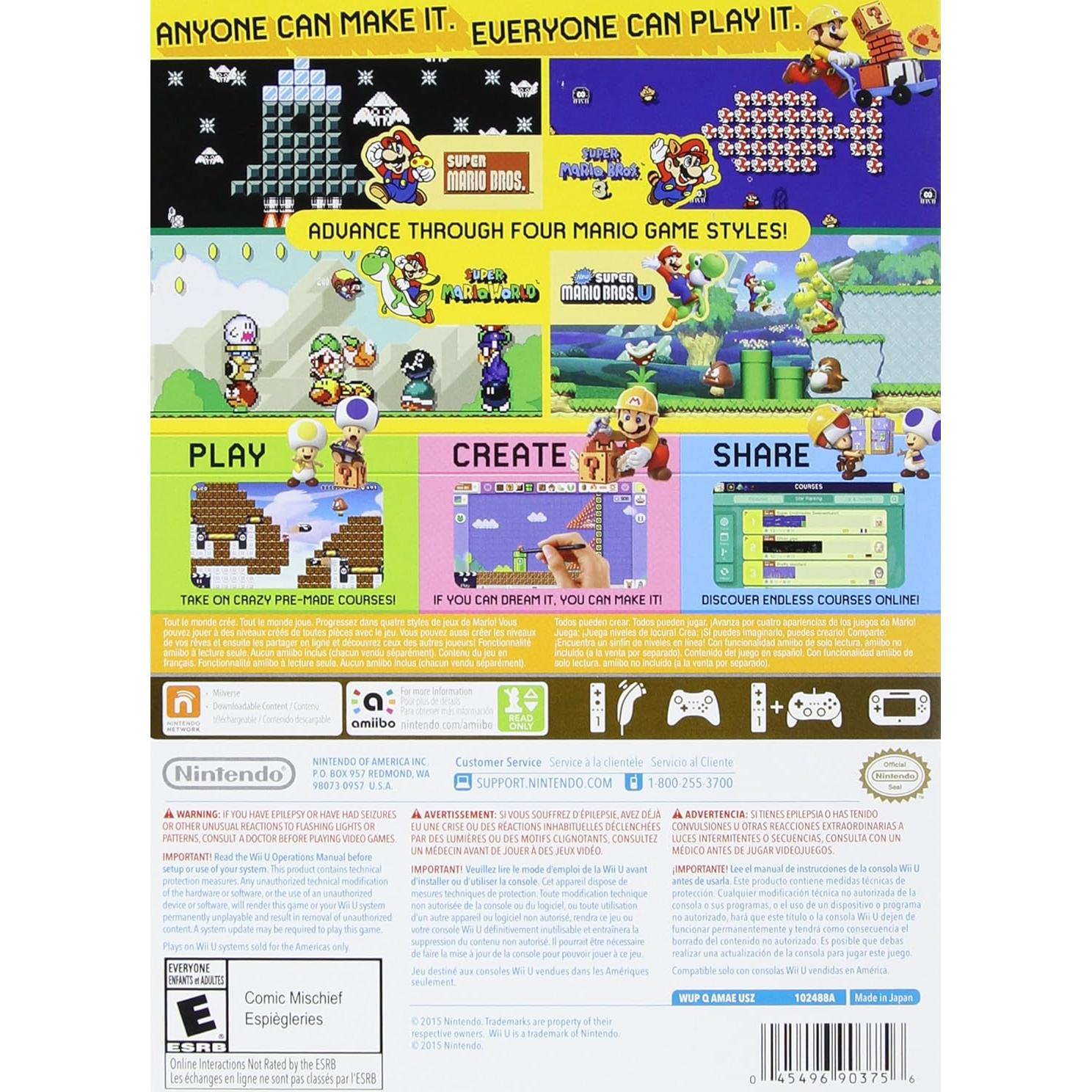 Videojuego Mario Maker para Nintendo Wii U - Crea y Juega