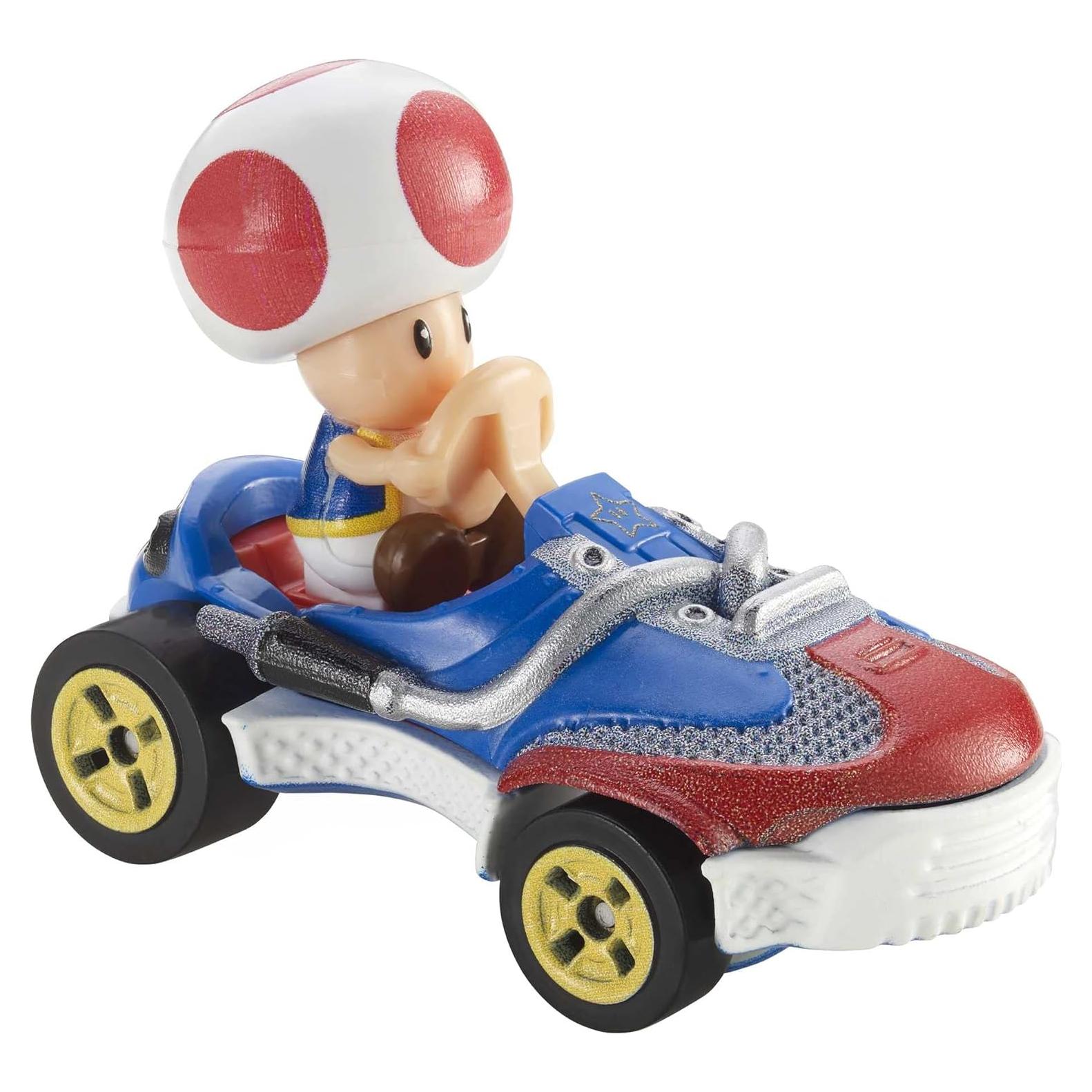 Hot Wheels Mario Kart Toad 1:64 Die-Cast con Vehículo Sneeker