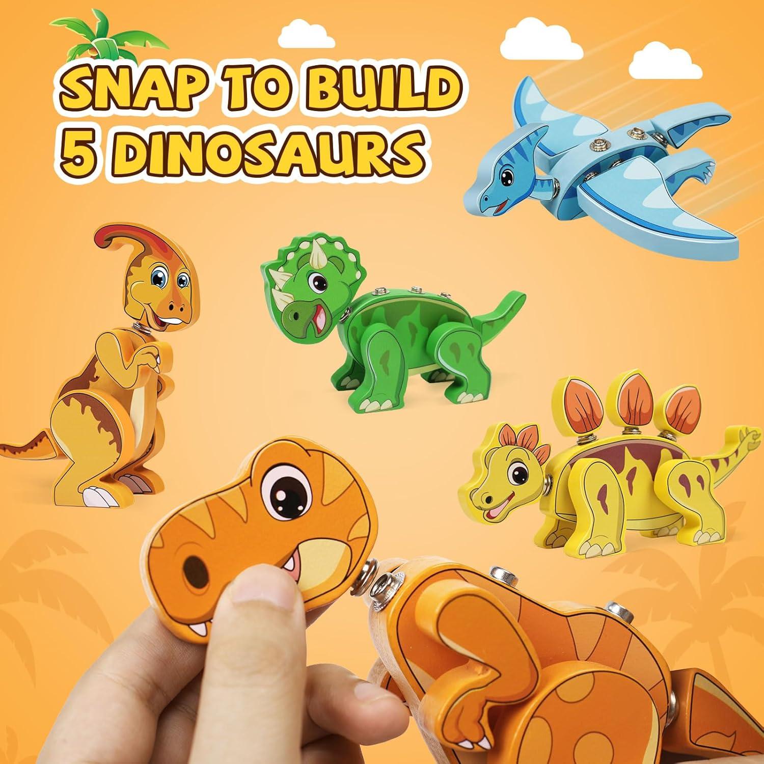 Juguetes de Construcción Dinosaurios MTTIERY 5 Piezas STEM