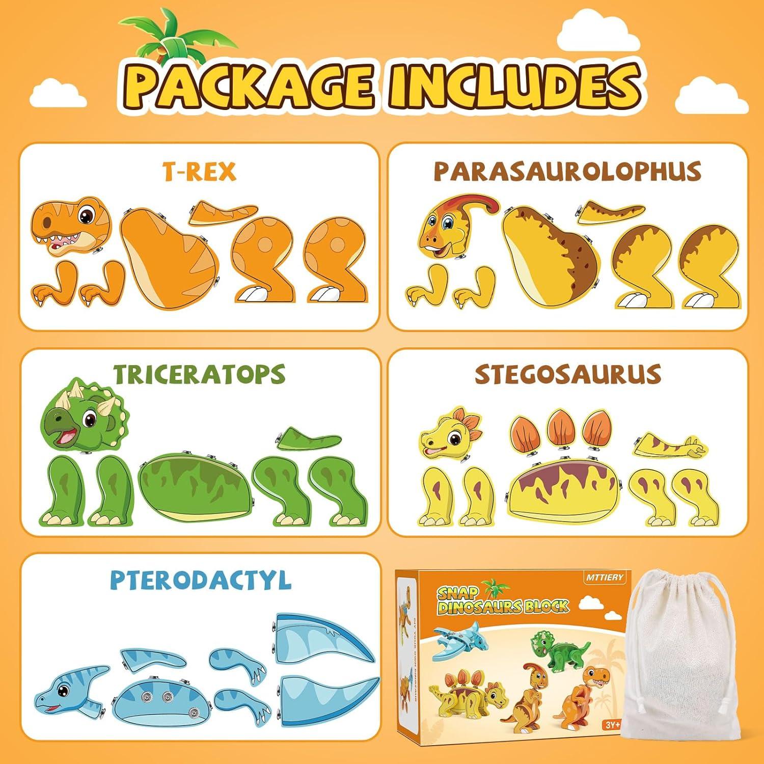 Juguetes de Construcción Dinosaurios MTTIERY 5 Piezas STEM