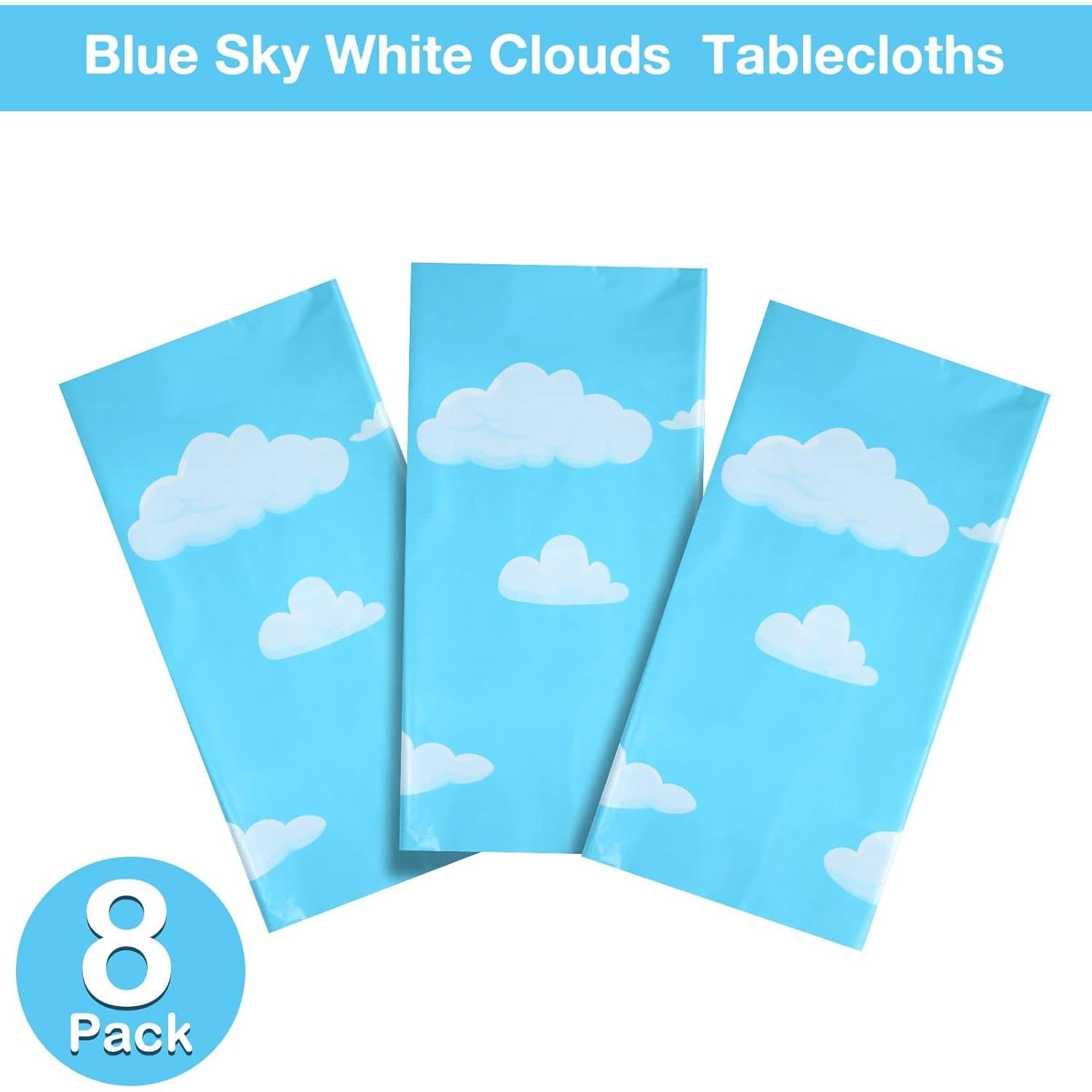 Mantel de Fiesta Tatuo Cielo Azul Nubes Blancas 137x274cm