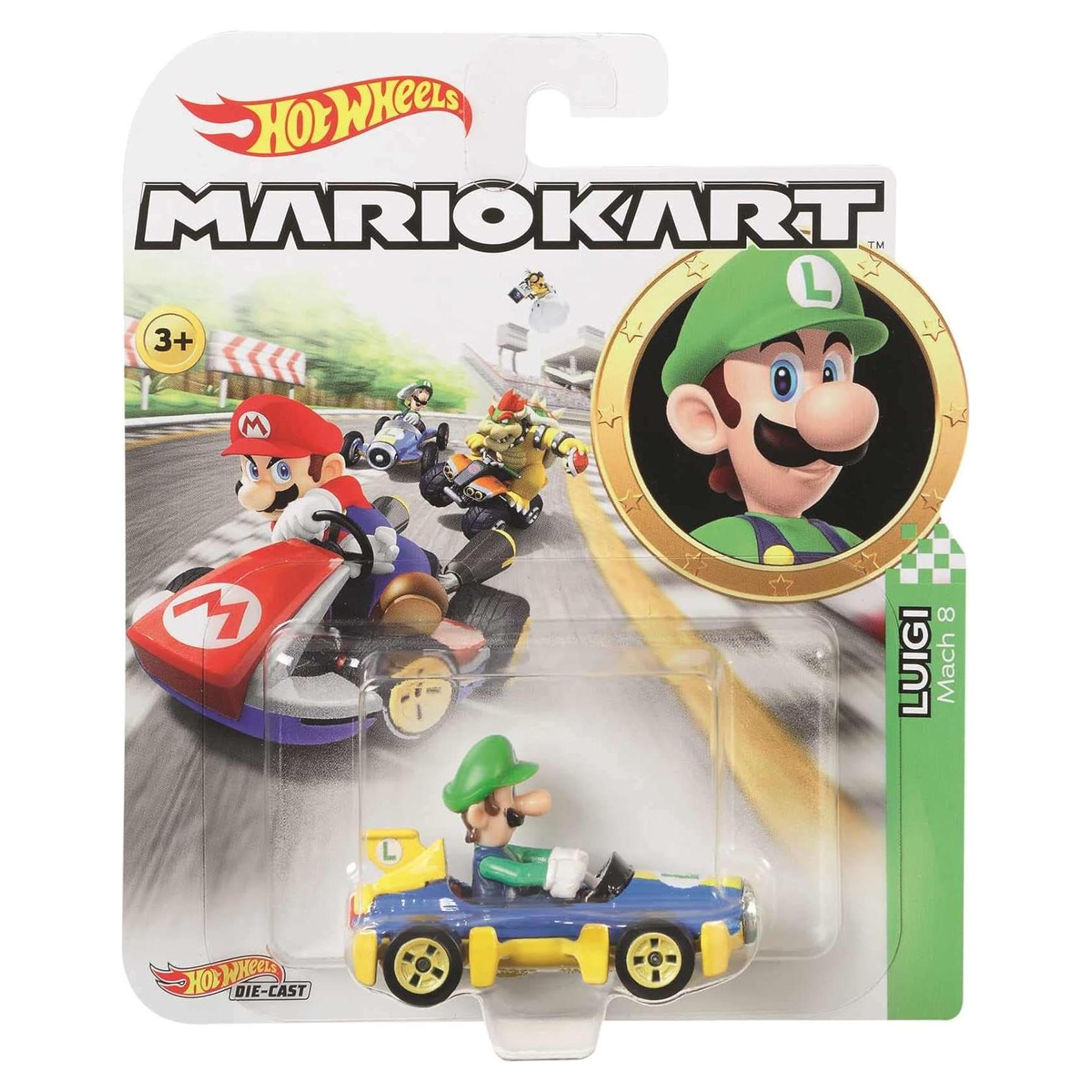 Hot Wheels Mario Kart Luigi Die-Cast 1:64 Mach 8