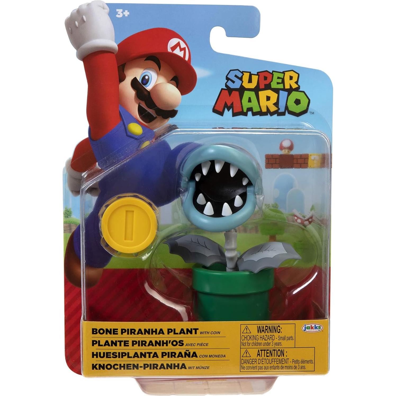 Figura de Acción Super Mario Hueso Piranha 10 cm Articulada