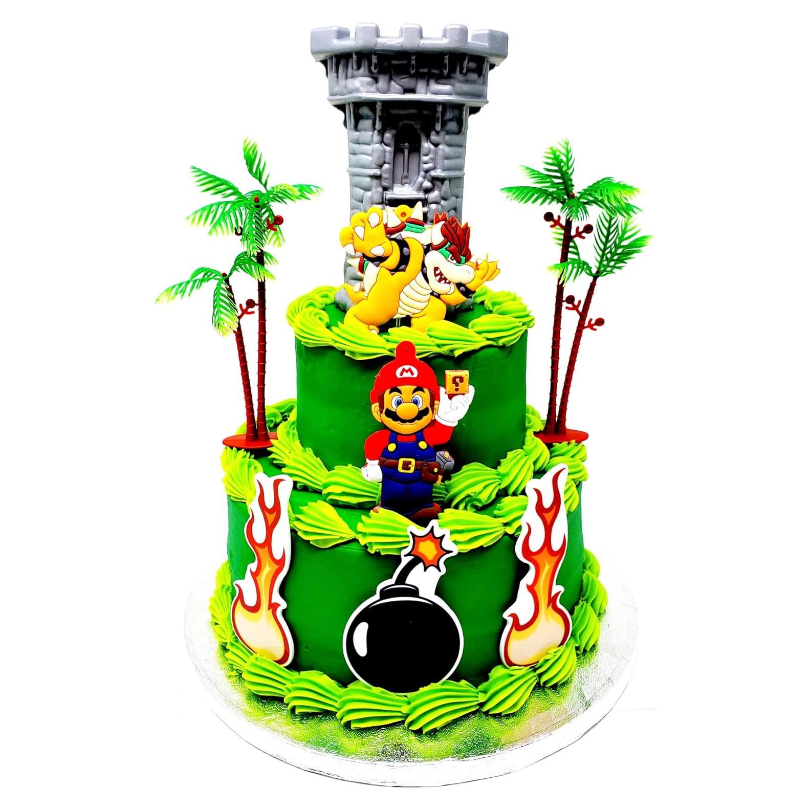 Topping de Pastel Super Mario Bros - Mario y Bowser - 6.35 cm