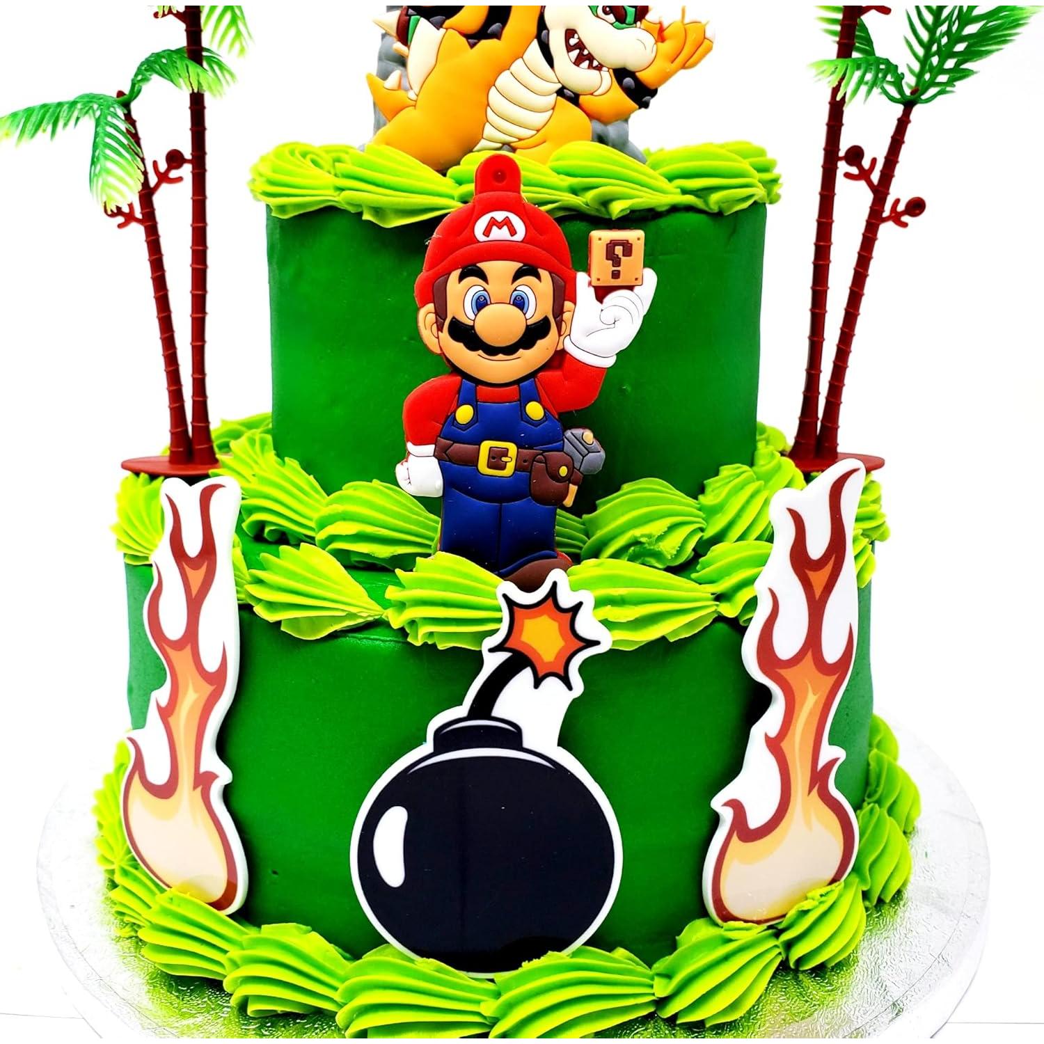 Topping de Pastel Super Mario Bros - Mario y Bowser - 6.35 cm