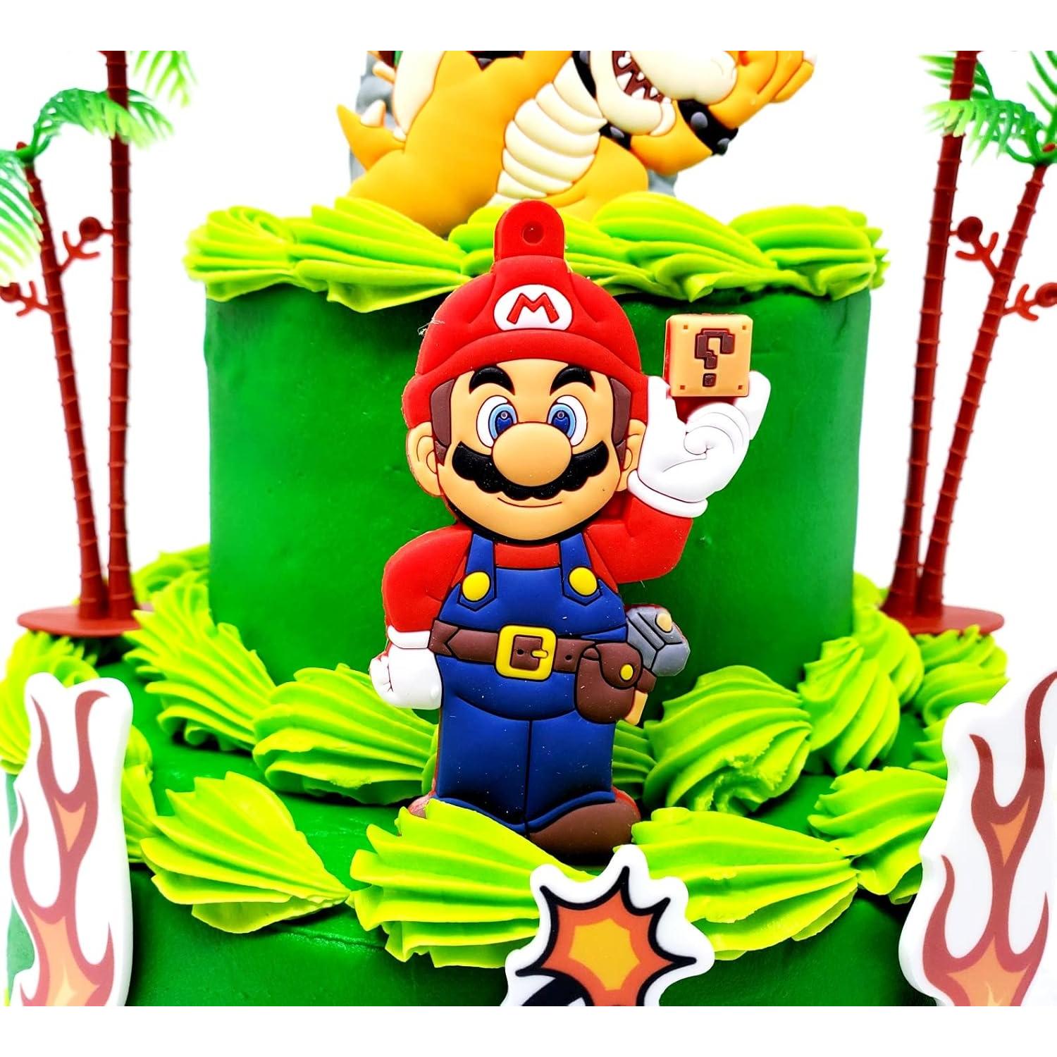 Topping de Pastel Super Mario Bros - Mario y Bowser - 6.35 cm