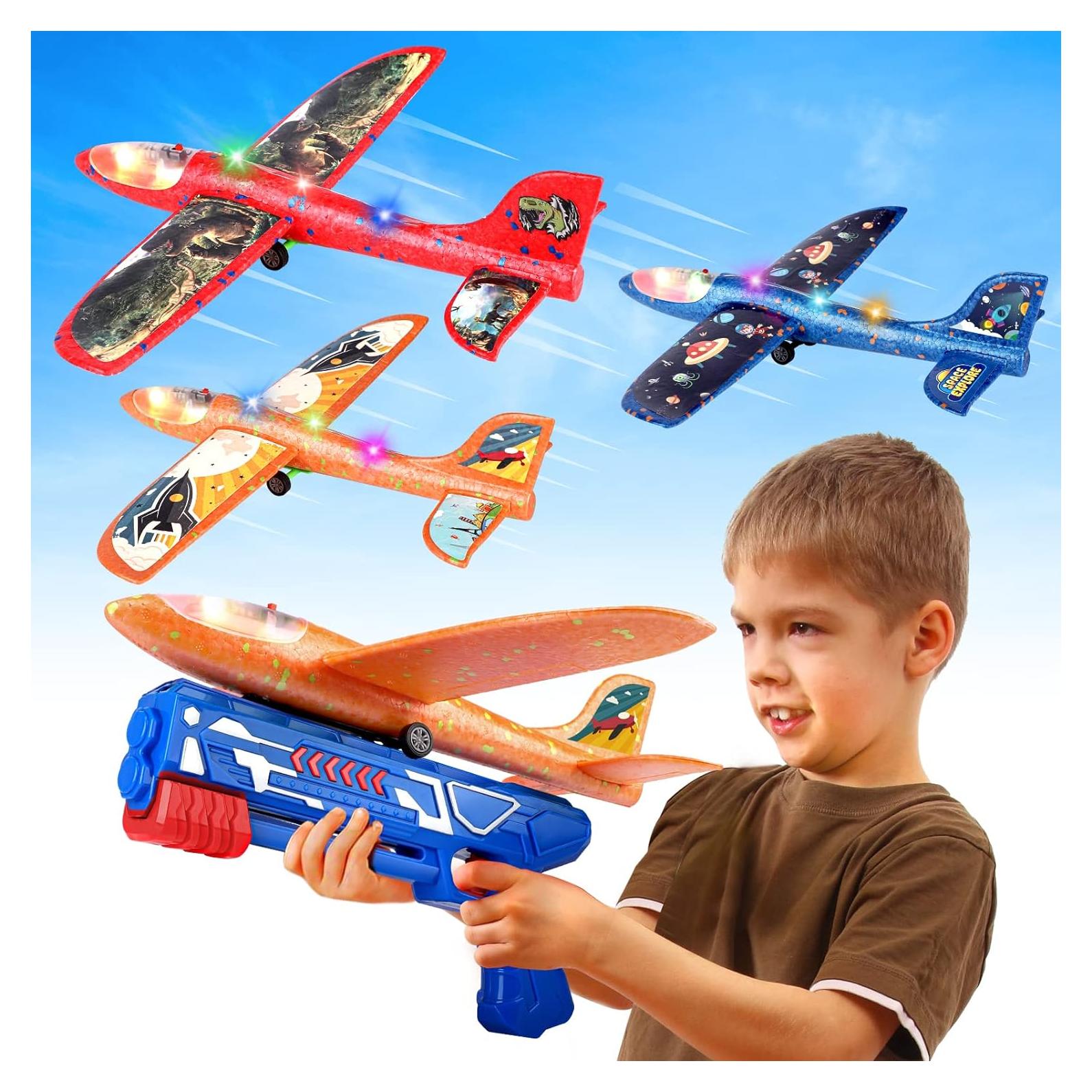 Paquete de 3 Lanzadores de Aviones de Espuma Onysurui LED