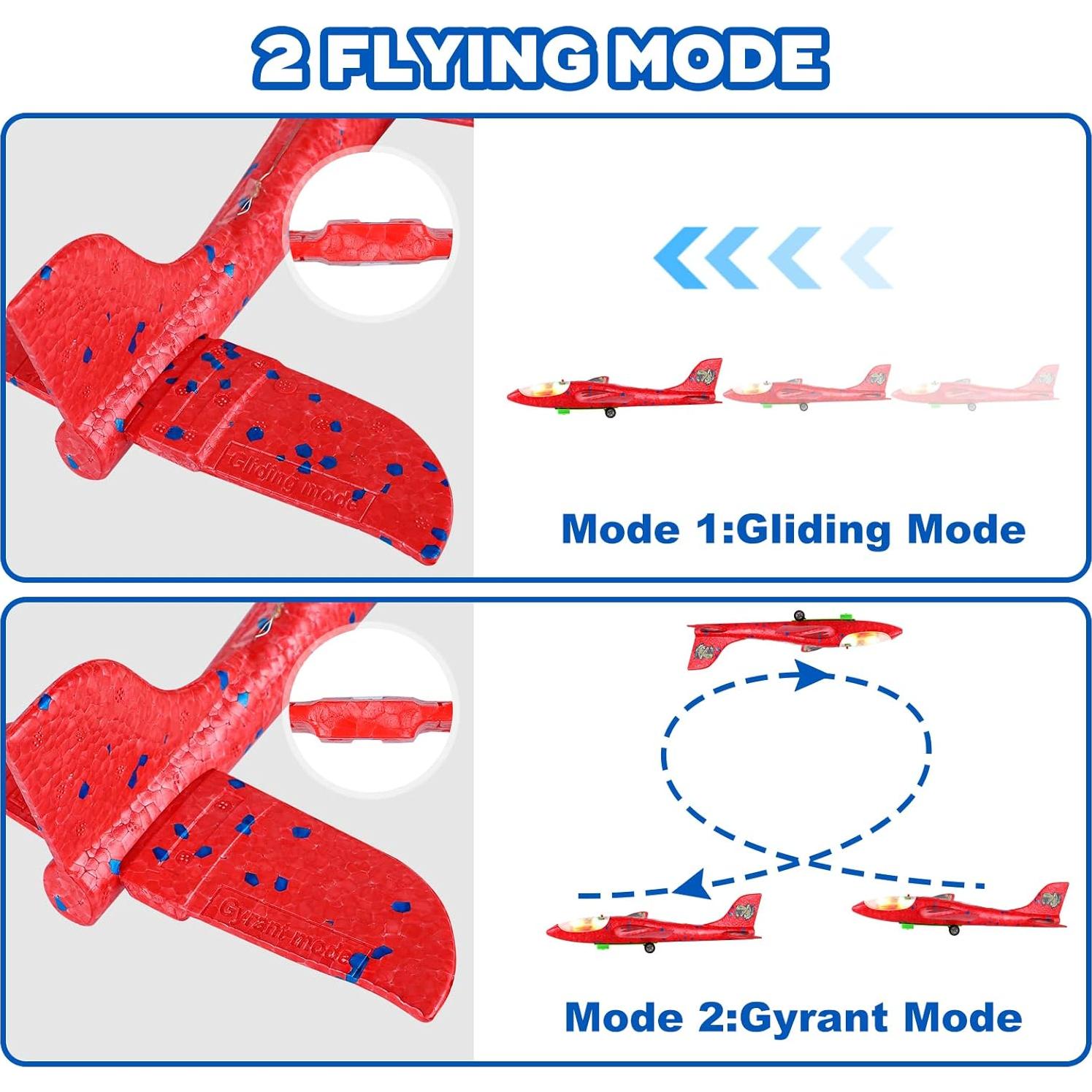 Paquete de 3 Lanzadores de Aviones de Espuma Onysurui LED