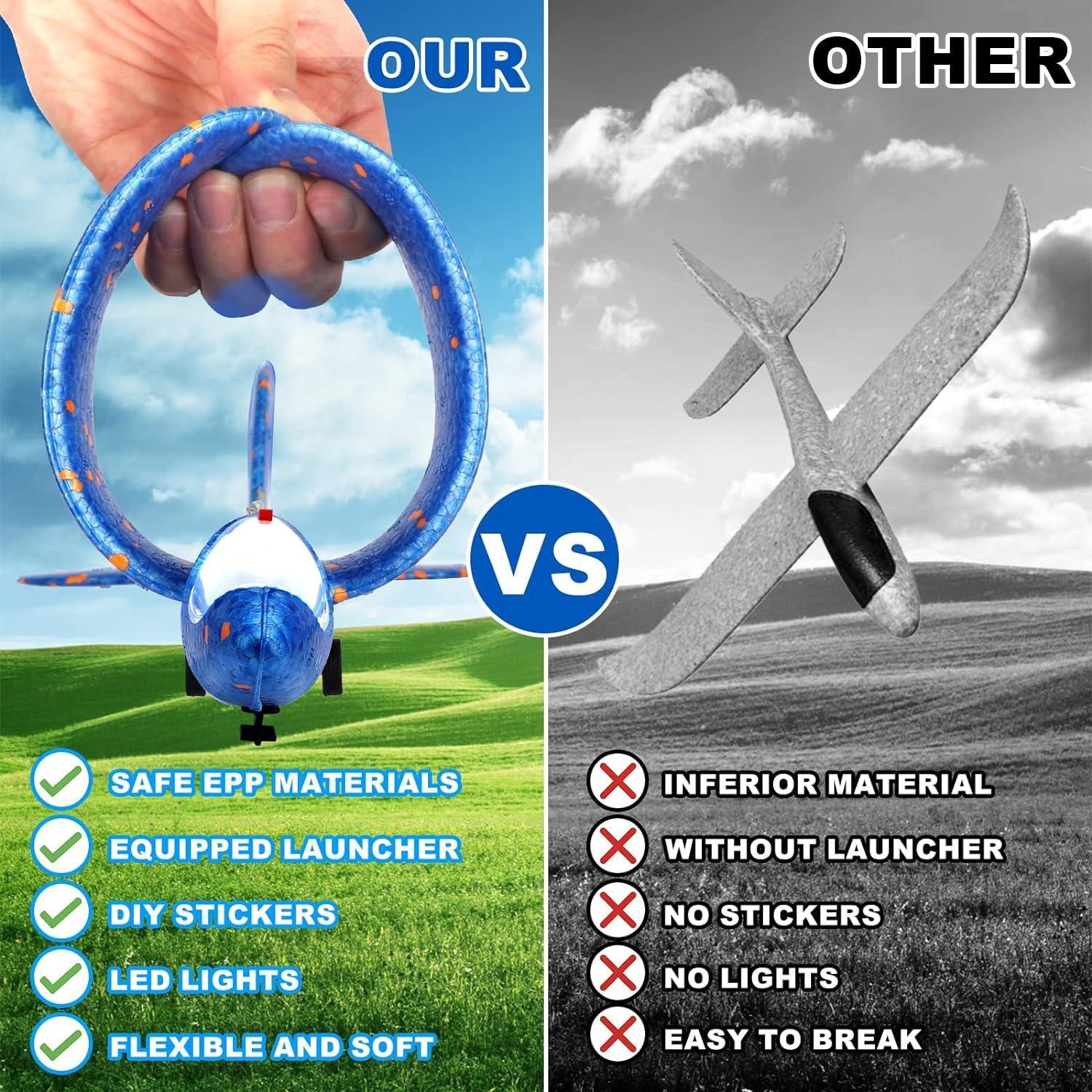 Paquete de 3 Lanzadores de Aviones de Espuma Onysurui LED