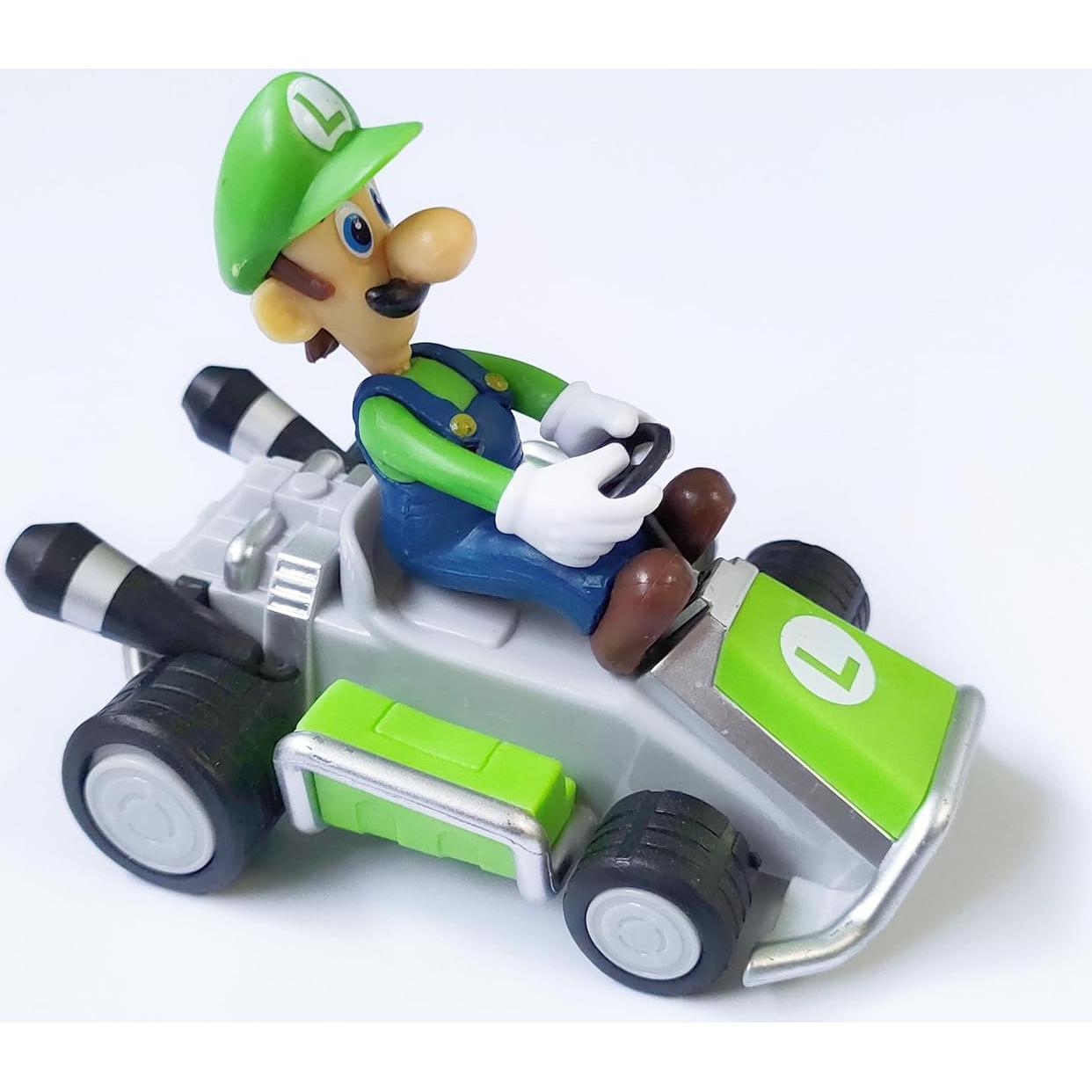 6 Coches de Tirar hacia Atrás Mario Bros - PVC 12cm